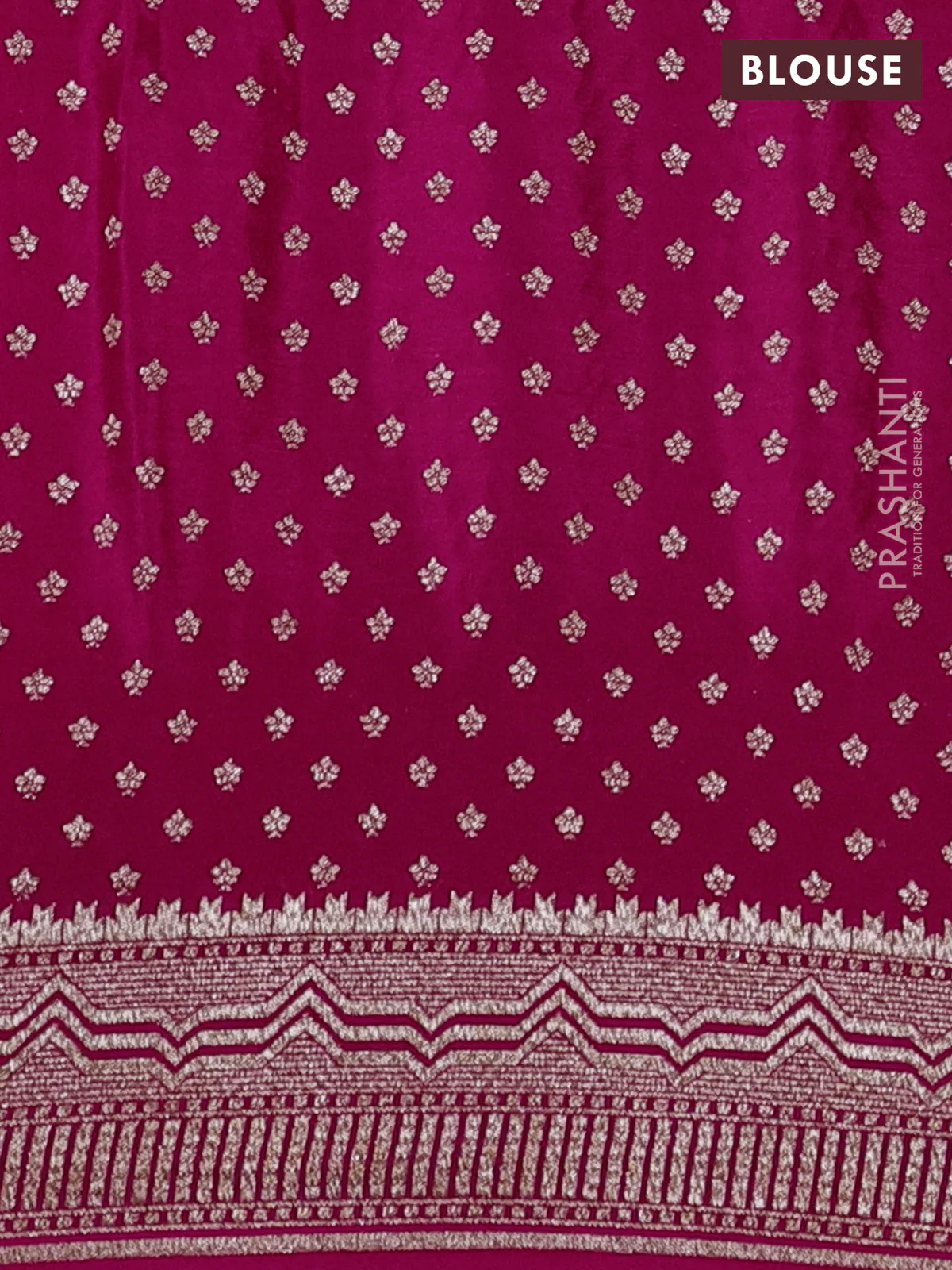 Banarasi crepe saree pink with allover geometric weaves and woven border - Image 3