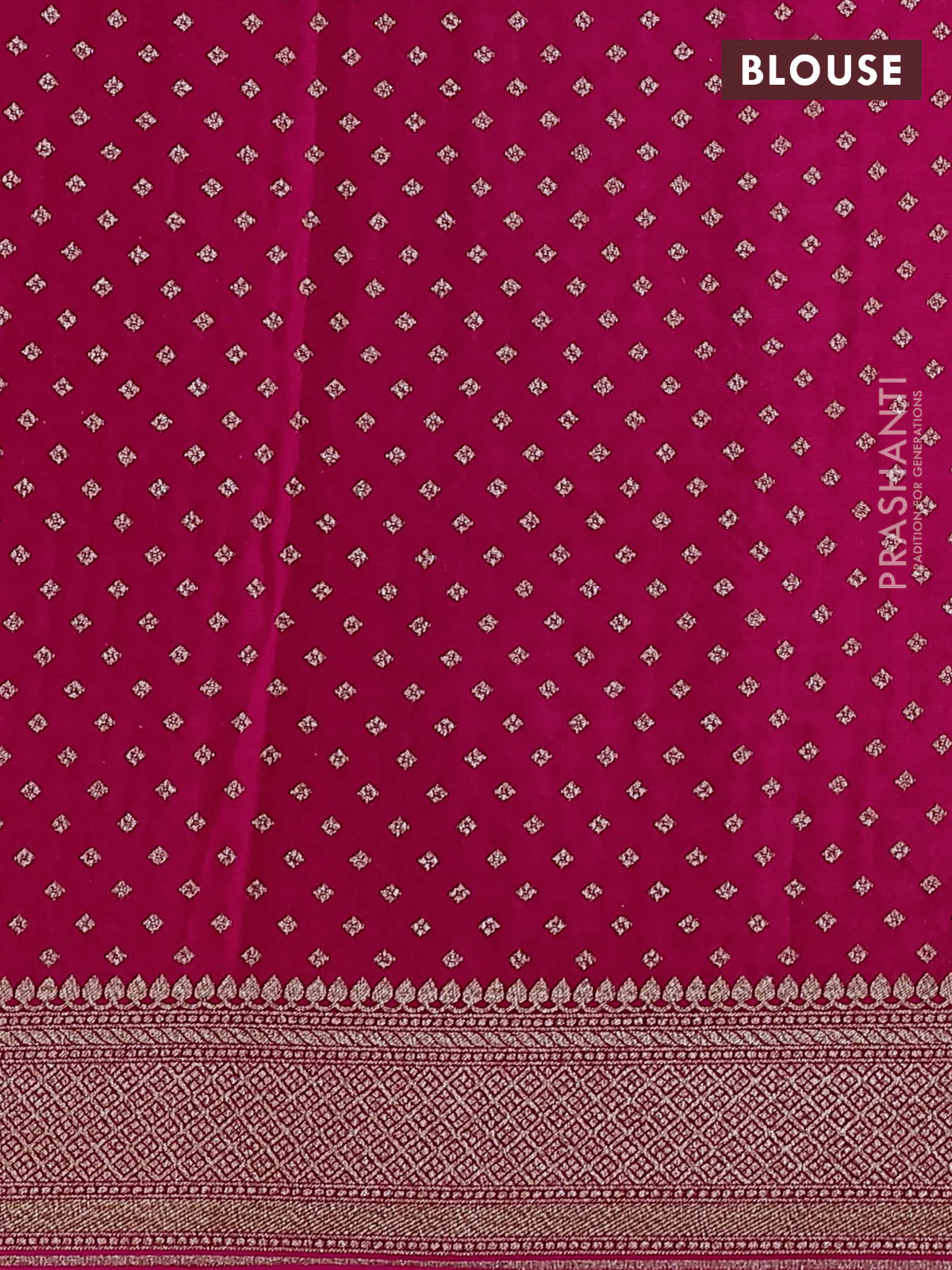 Banarasi crepe saree pink with allover geometric weaves and woven border - Image 3