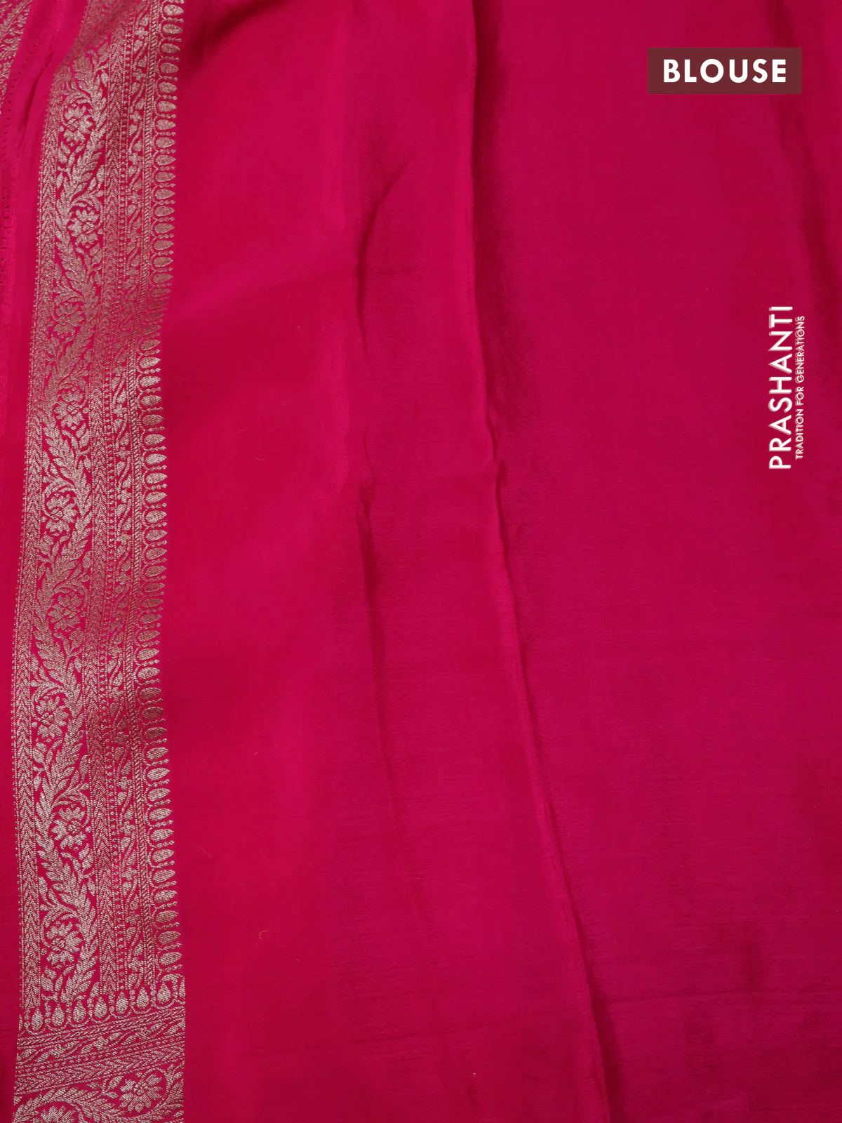 Banarasi crepe saree pink with allover thread & zari weaves and woven border - Image 3