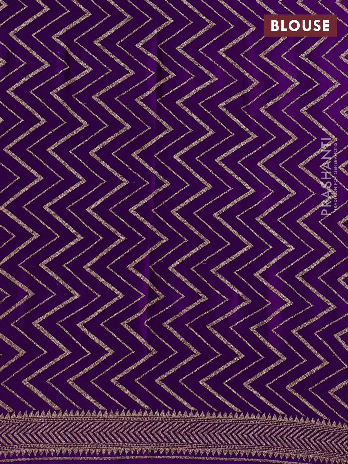 Banarasi crepe saree violet with allover geometric weaves and woven border - Image 3