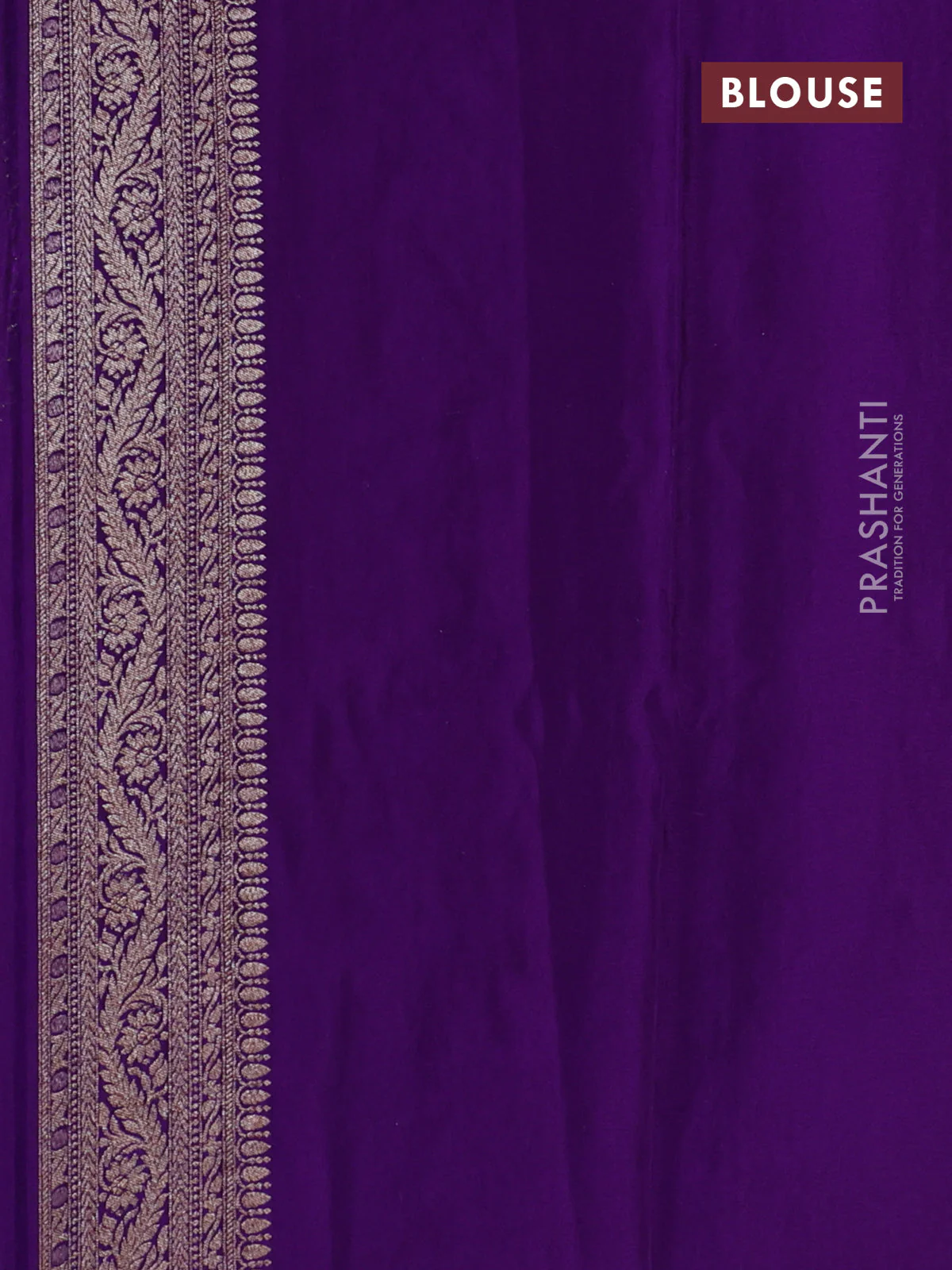 Banarasi crepe saree violet with allover thread & zari woven brocade weaves and woven border - Image 3