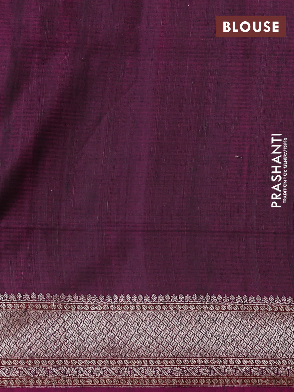 Banarasi dupion silk saree black and purple with allover thread & zari floral weaves and woven border - Image 4