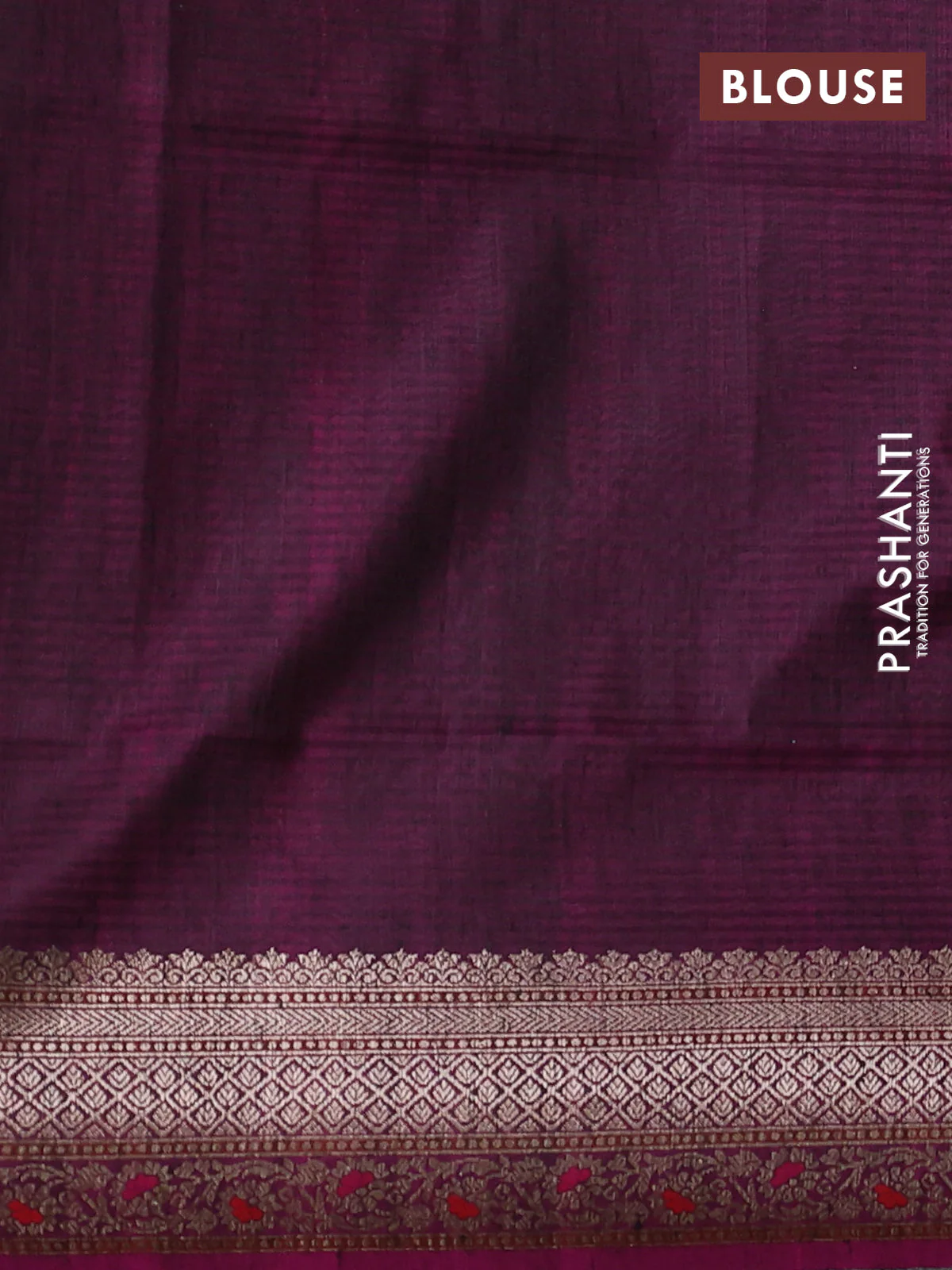 Banarasi dupion silk saree black and purple with allover thread & zari floral weaves and woven border - Image 4