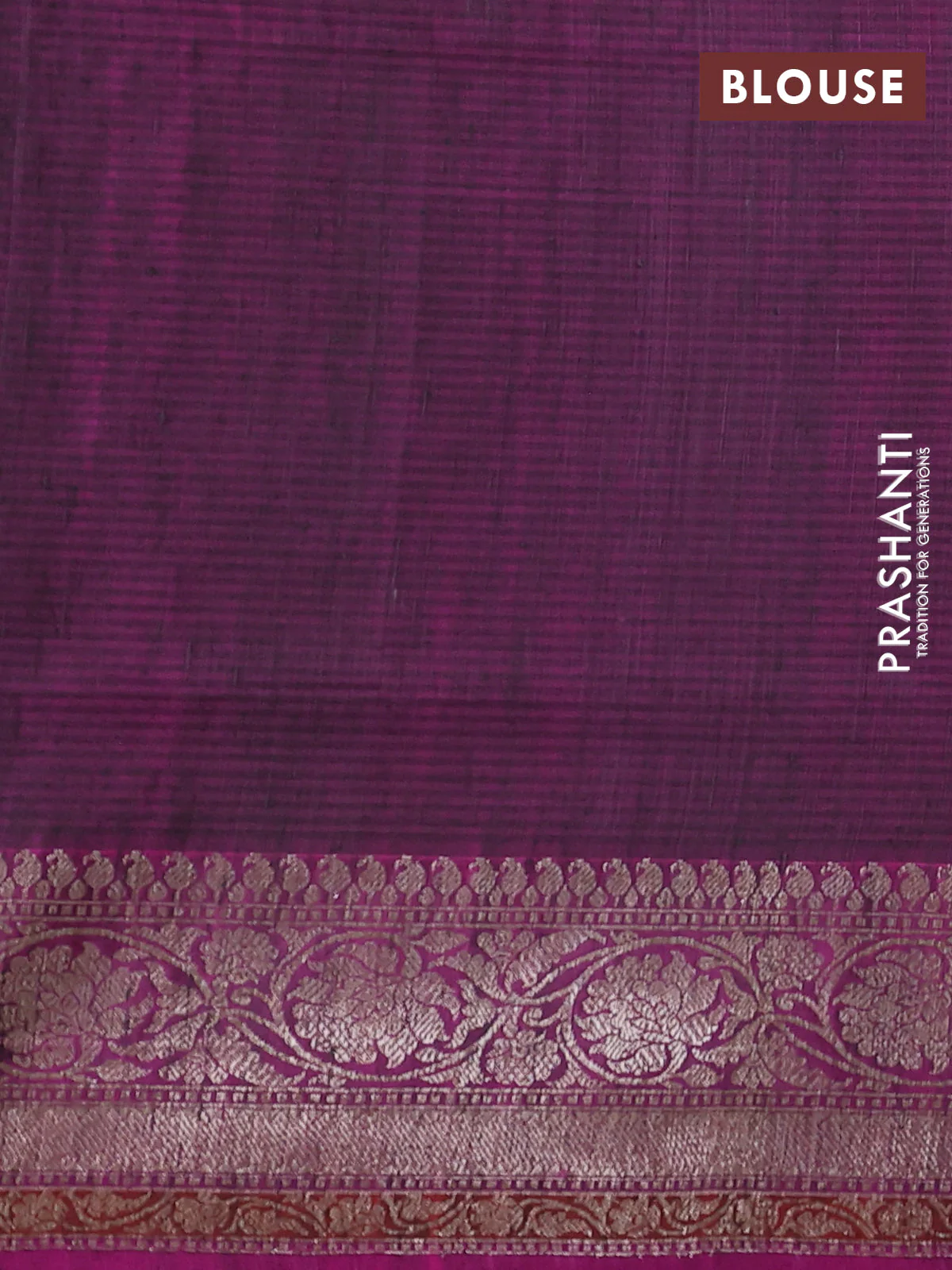 Banarasi dupion silk saree black and purple with thread & zari woven floral buttas and woven border - Image 4