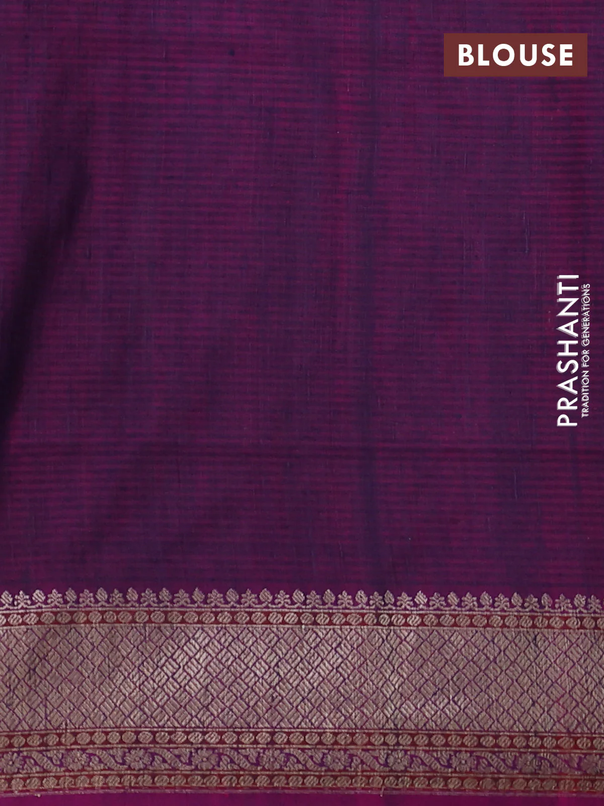 Banarasi dupion silk saree navy blue and purple with allover thread & zari floral weaves and woven border - Image 4