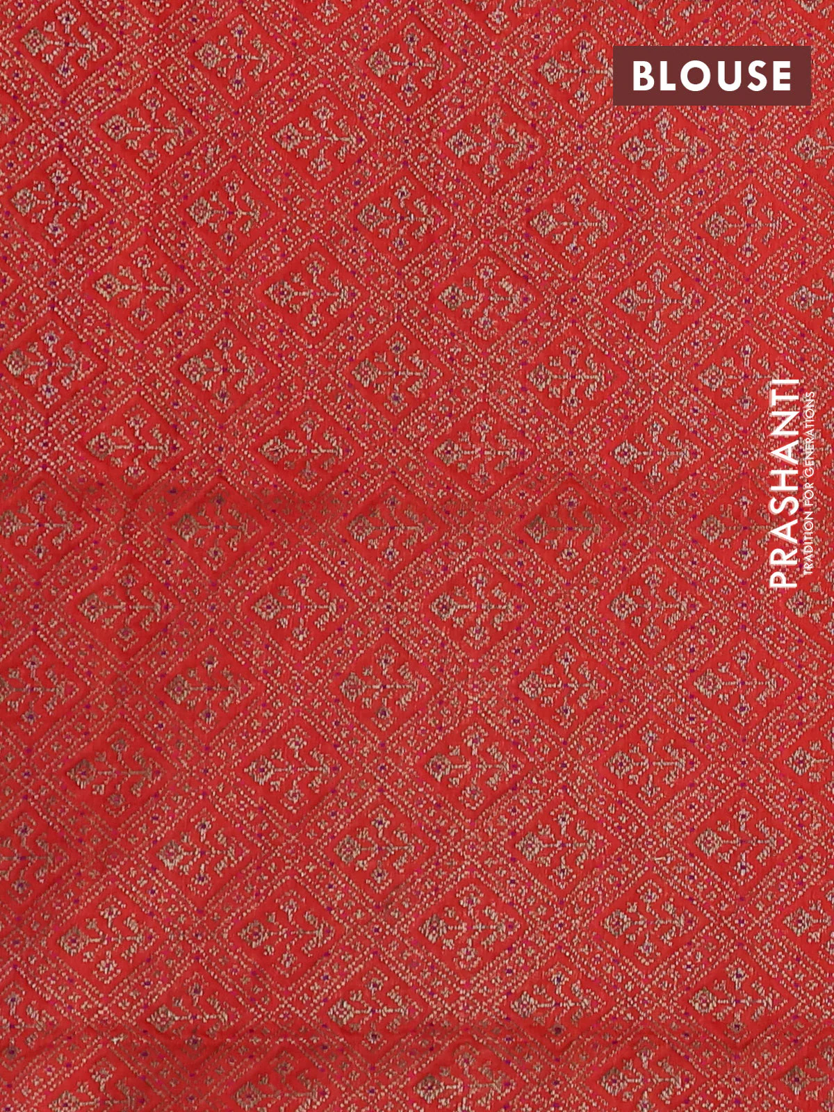 Banarasi dupion silk saree orange and purple with woven buttas and piping border - Image 4