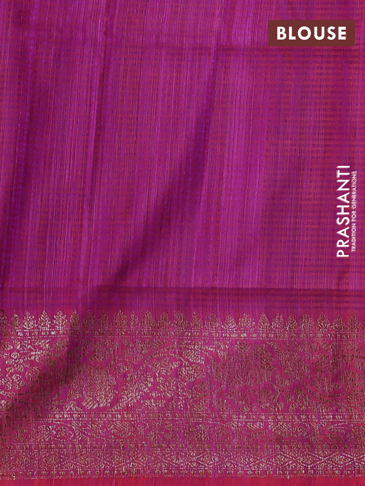 Banarasi dupion silk saree purple and dual shade of pinkish orange with allover thread & zari weaves and woven border - Image 4