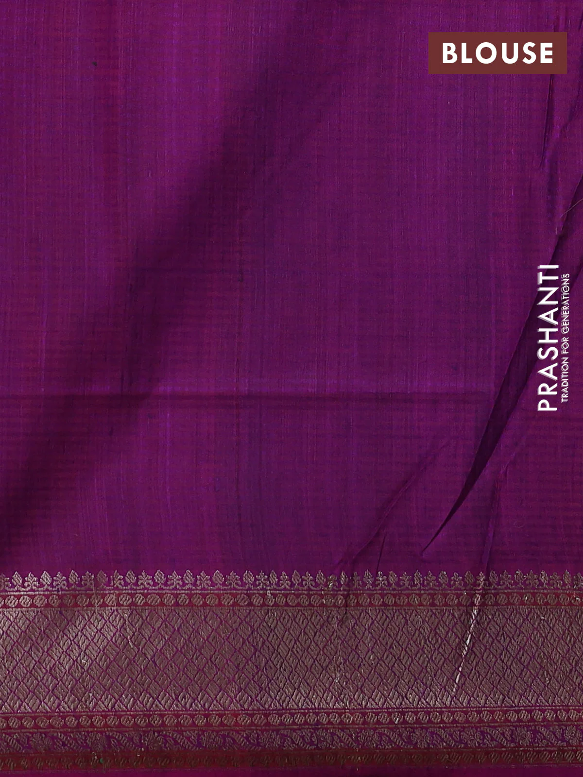 Banarasi dupion silk saree violet and purple with allover thread & zari floral weaves and woven border - Image 4