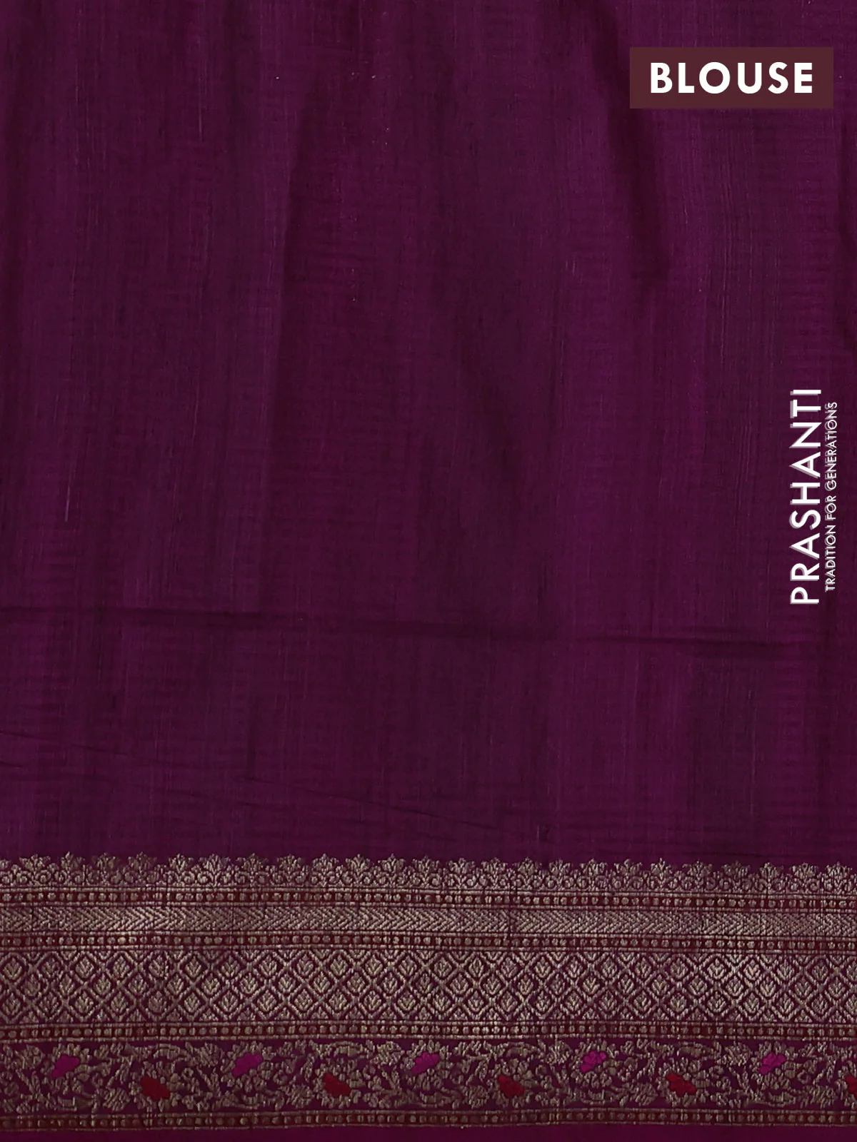 Banarasi dupion silk saree wine shade and magenta pink with allover thread & zari floral weaves and woven border - Image 4
