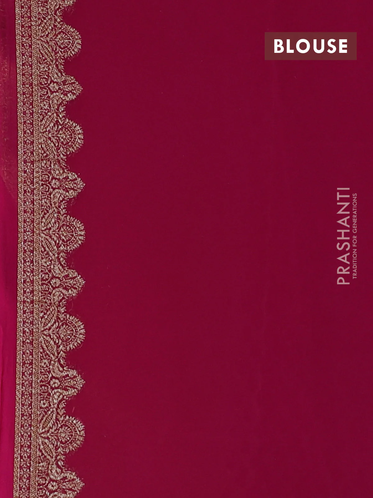 Banarasi georgette saree beige and pink with allover thread & zari woven buttas and woven border - Image 4