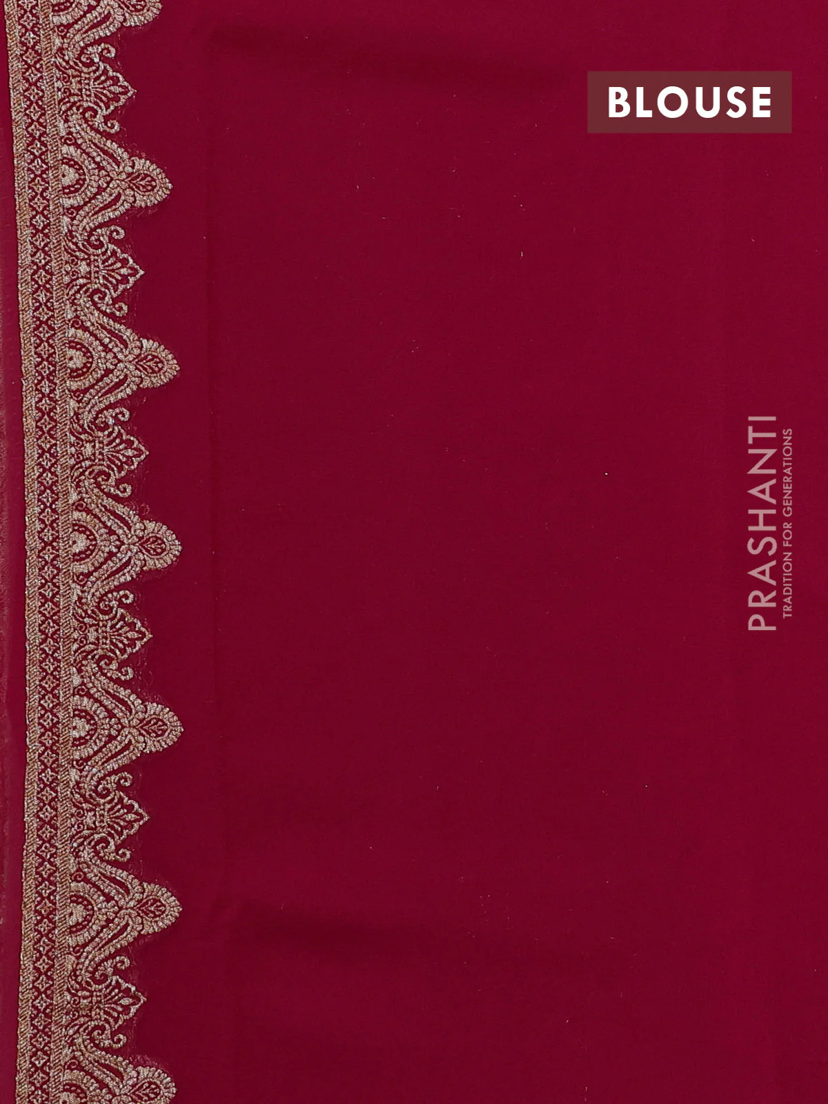 Banarasi georgette saree beige and pink with allover thread & zari woven buttas and woven border - Image 4