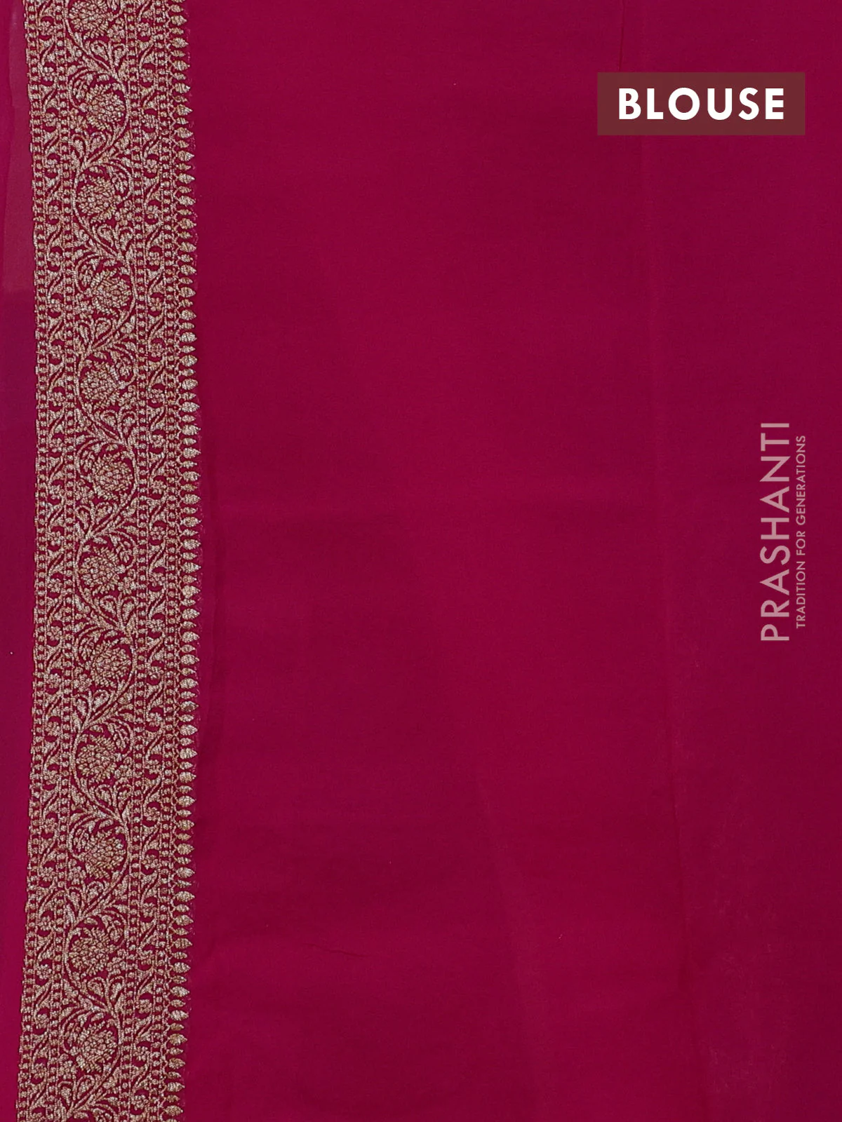 Banarasi georgette saree blue and pink with allover thread & zari weaves and woven border - Image 4