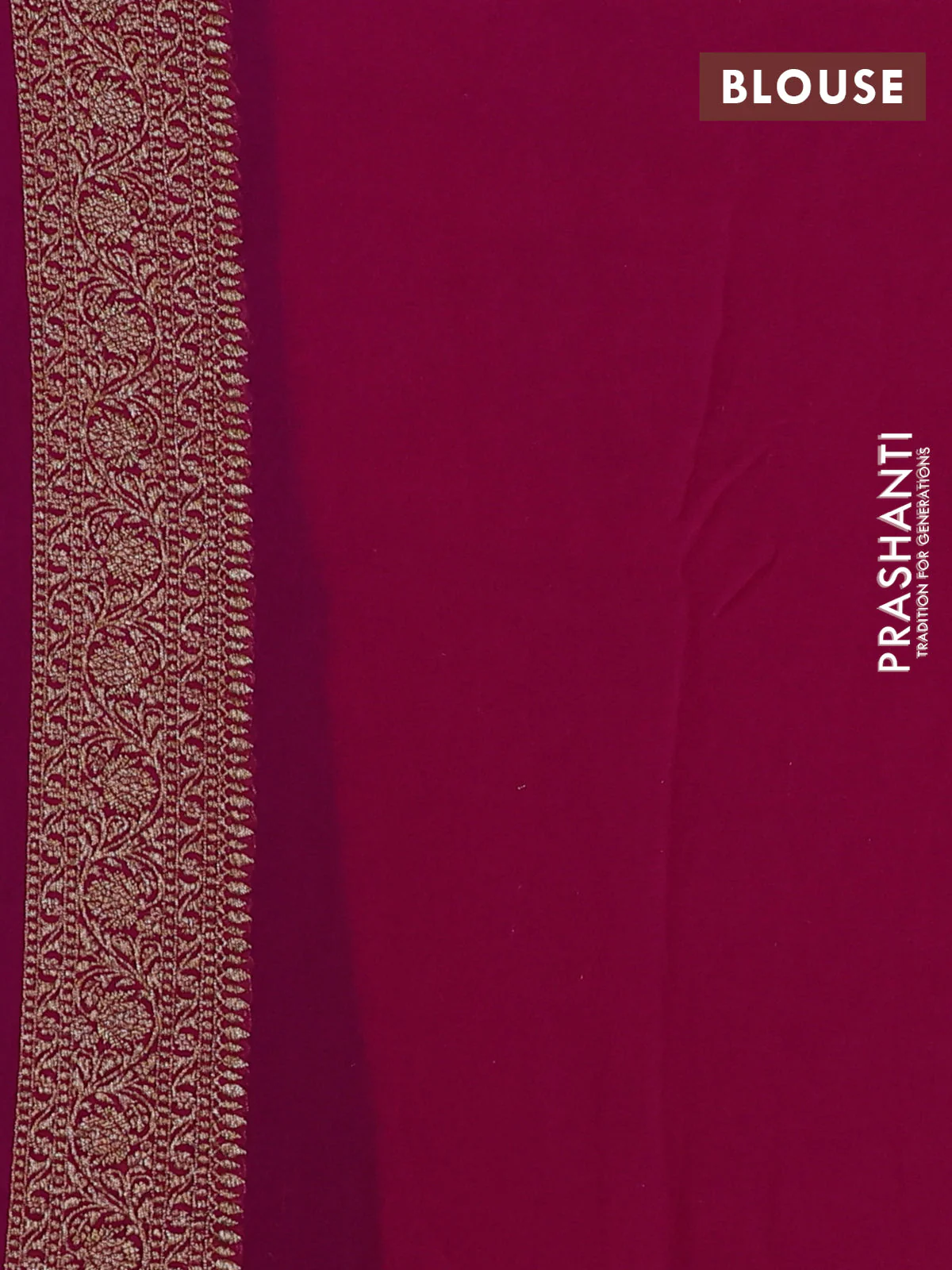 Banarasi georgette saree blue and pink with allover thread & zari weaves and woven border - Image 3