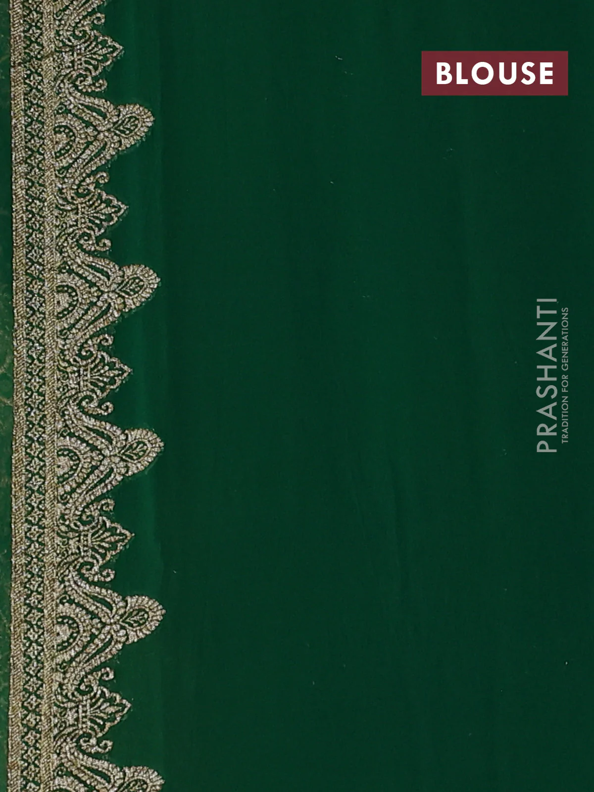 Banarasi georgette saree green and light green with allover thread & zari woven buttas and woven border - Image 4