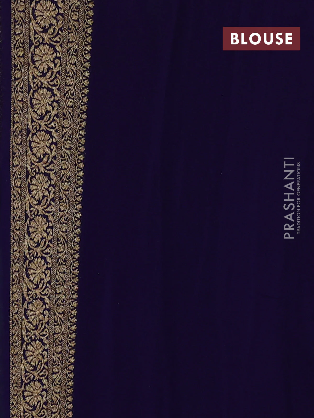 Banarasi georgette saree green and pink blue with allover thread & zari woven buttas and woven border - Image 4