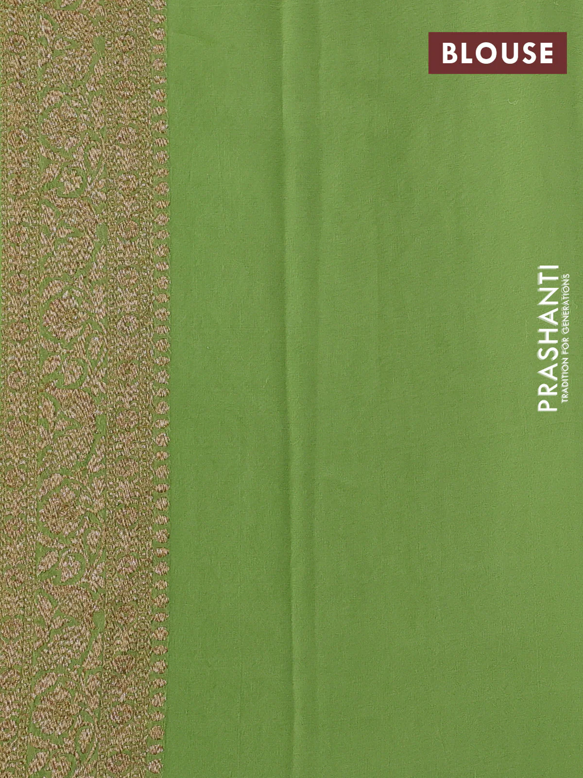 Banarasi georgette saree green and pista green with allover thread & zari weaves and woven border - Image 3