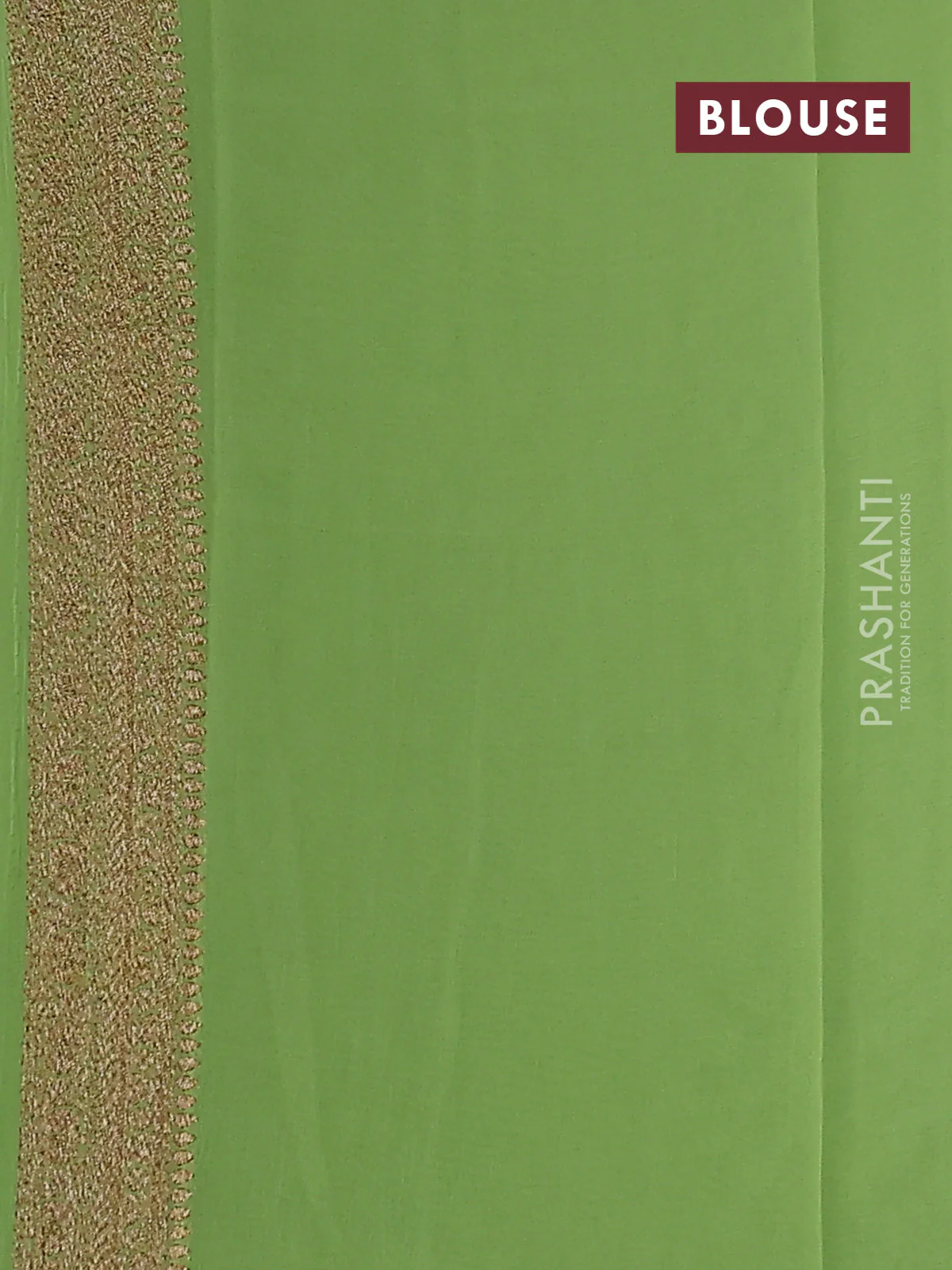 Banarasi georgette saree green and pista green with allover woven buttas and woven border - Image 3