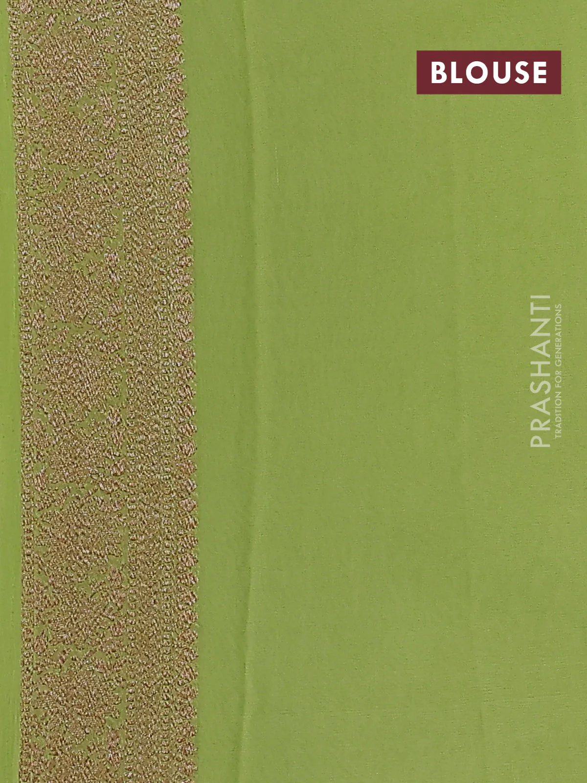 Banarasi georgette saree green and pista green with allover woven buttas and woven border - Image 3