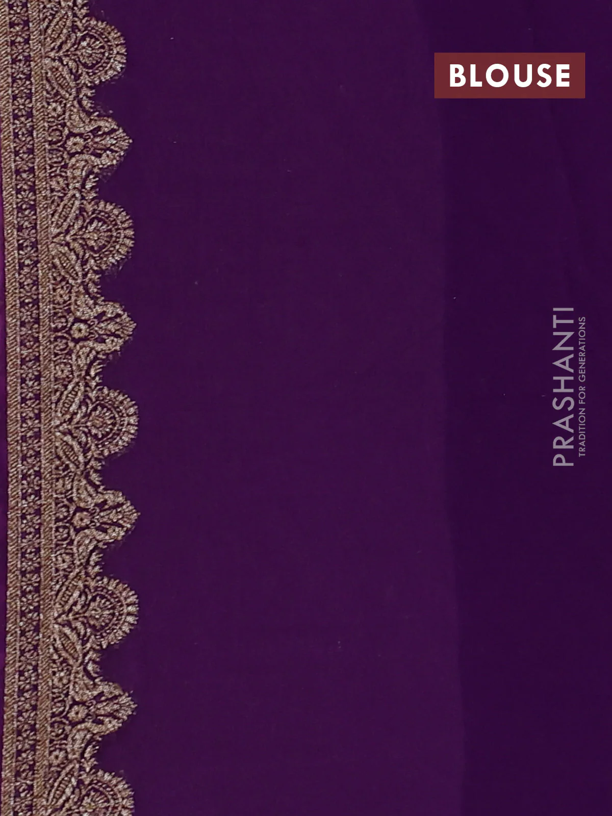 Banarasi georgette saree lavender and purple with allover thread & zari woven buttas and woven border - Image 4