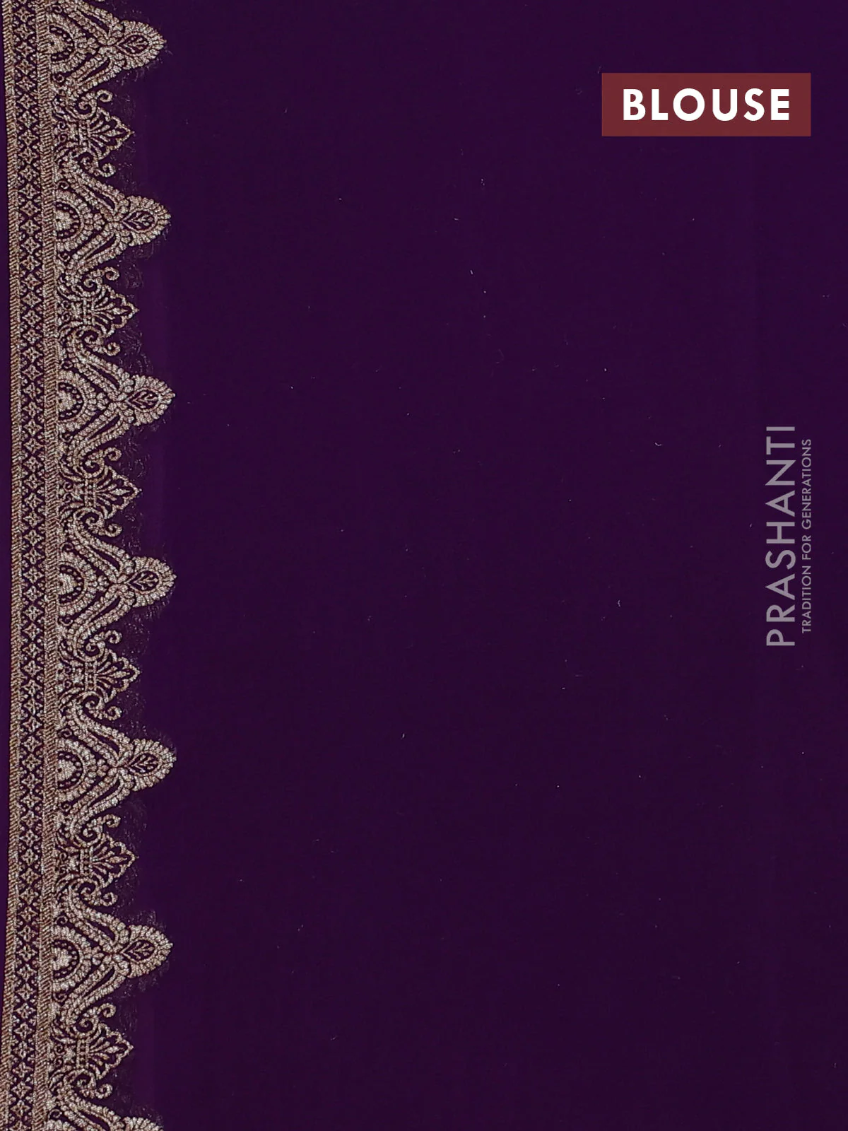 Banarasi georgette saree lavender and violet with allover thread & zari woven buttas and woven border - Image 4