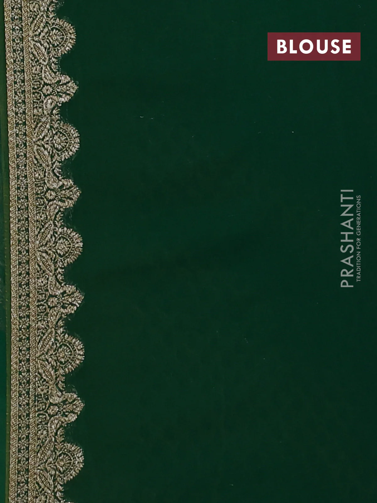 Banarasi georgette saree lime green shade and green with allover thread & zari woven buttas and woven border - Image 4