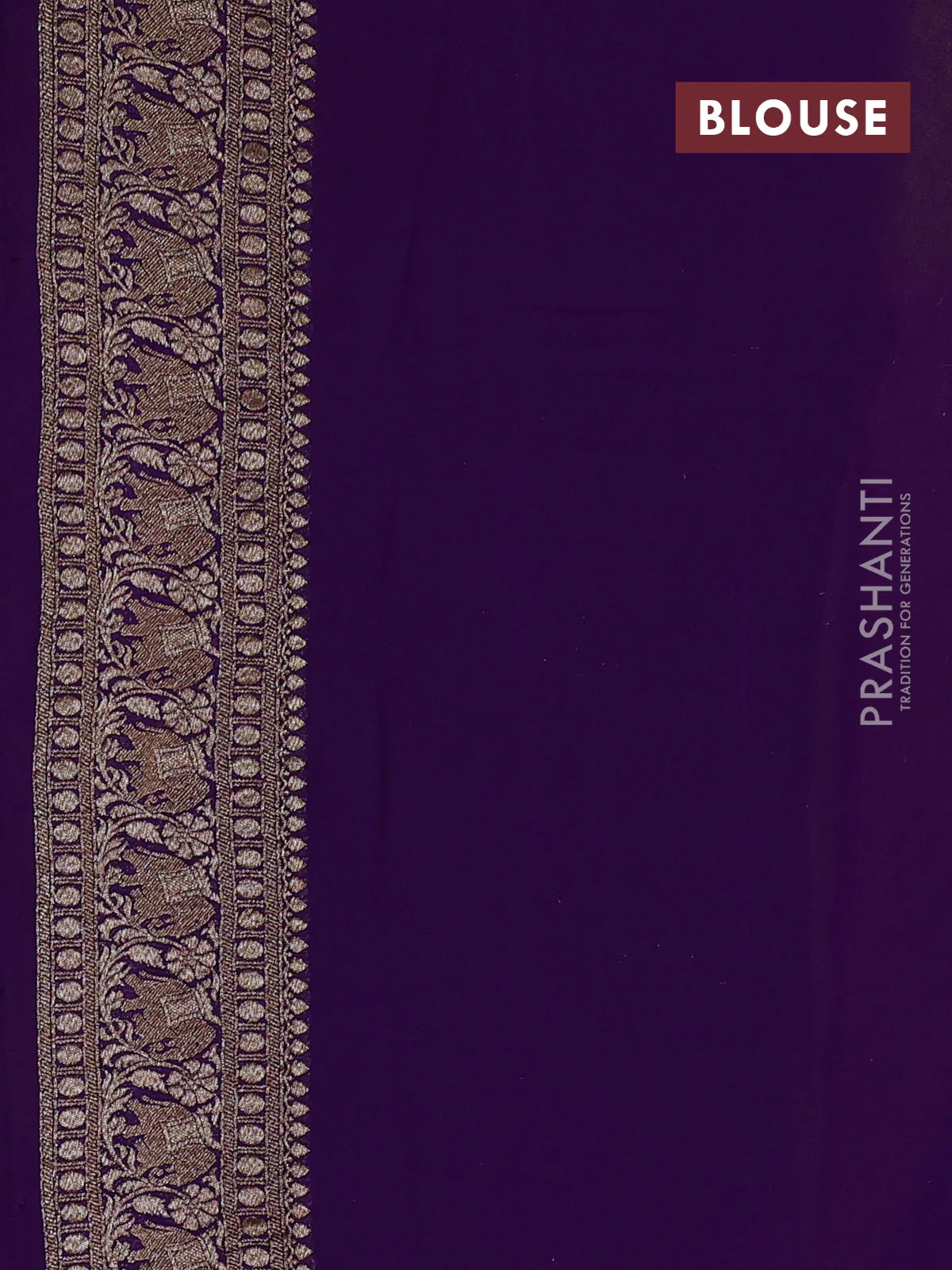 Banarasi georgette saree lime yellow and pink violet with allover thread & zari woven buttas and long woven border - Image 4