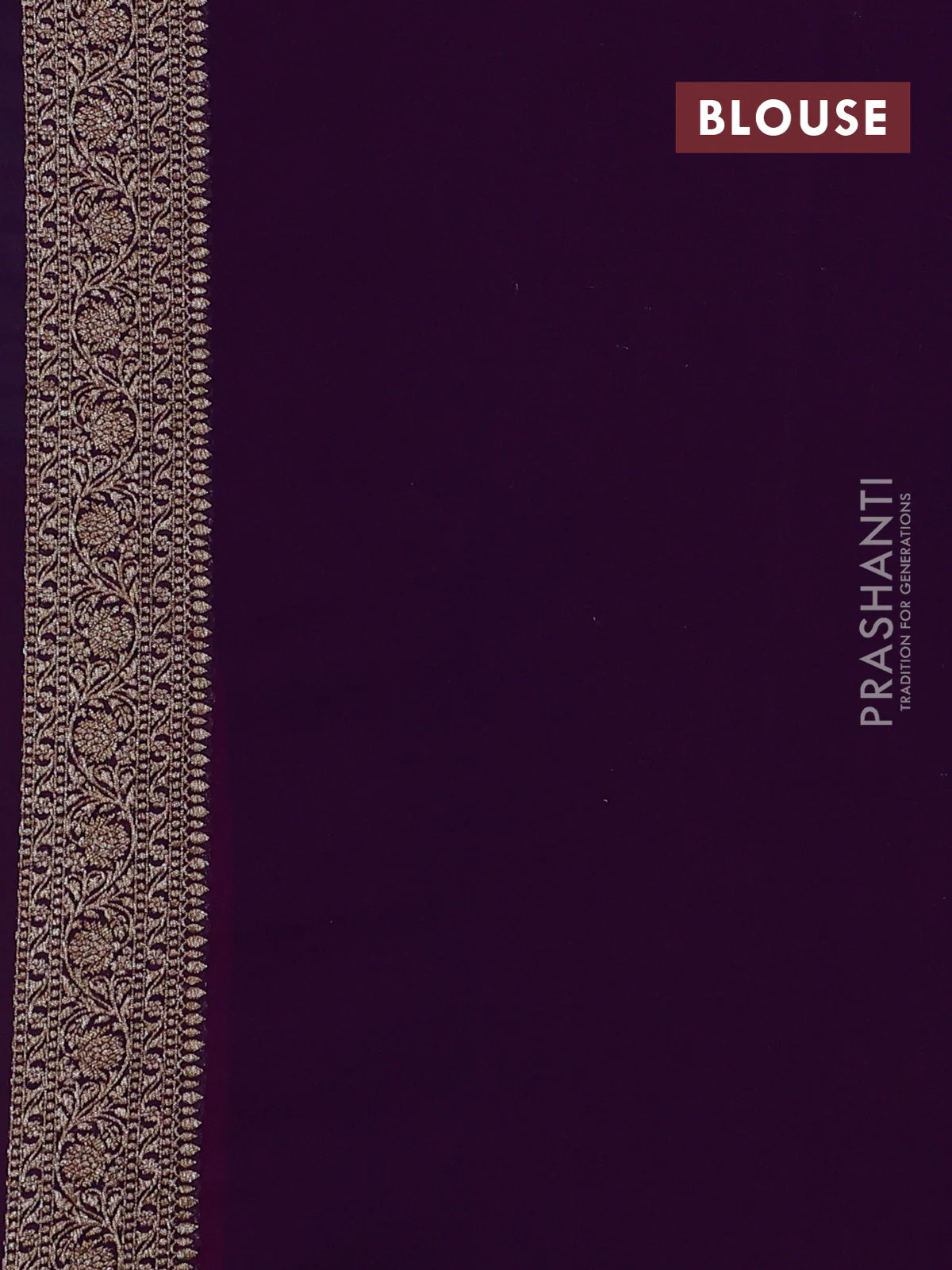 Banarasi georgette saree magenta pink and purple with allover thread & zari weaves and woven border - Image 4