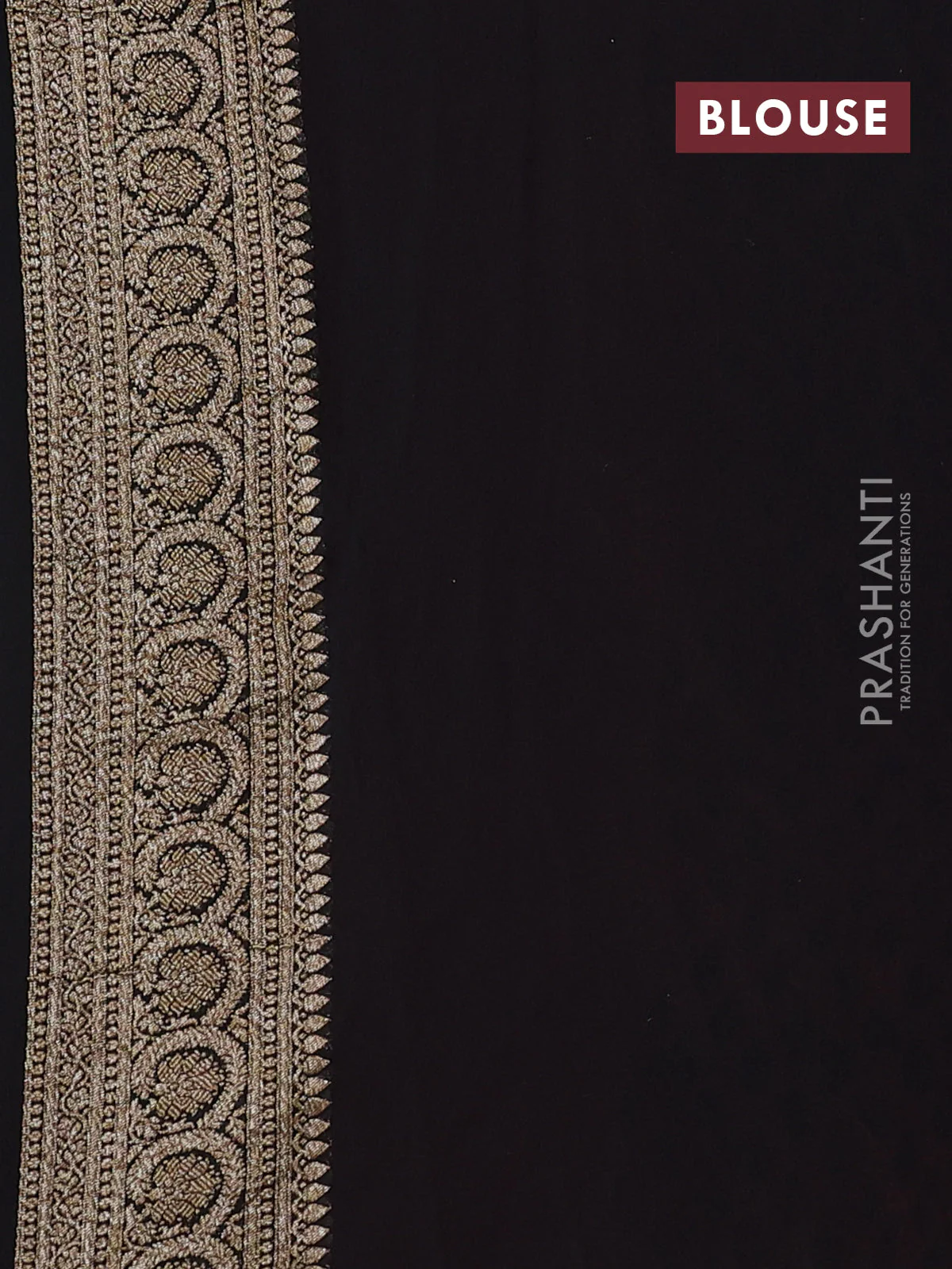 Banarasi georgette saree maroon and black with allover thread & zari woven buttas and woven border - Image 4