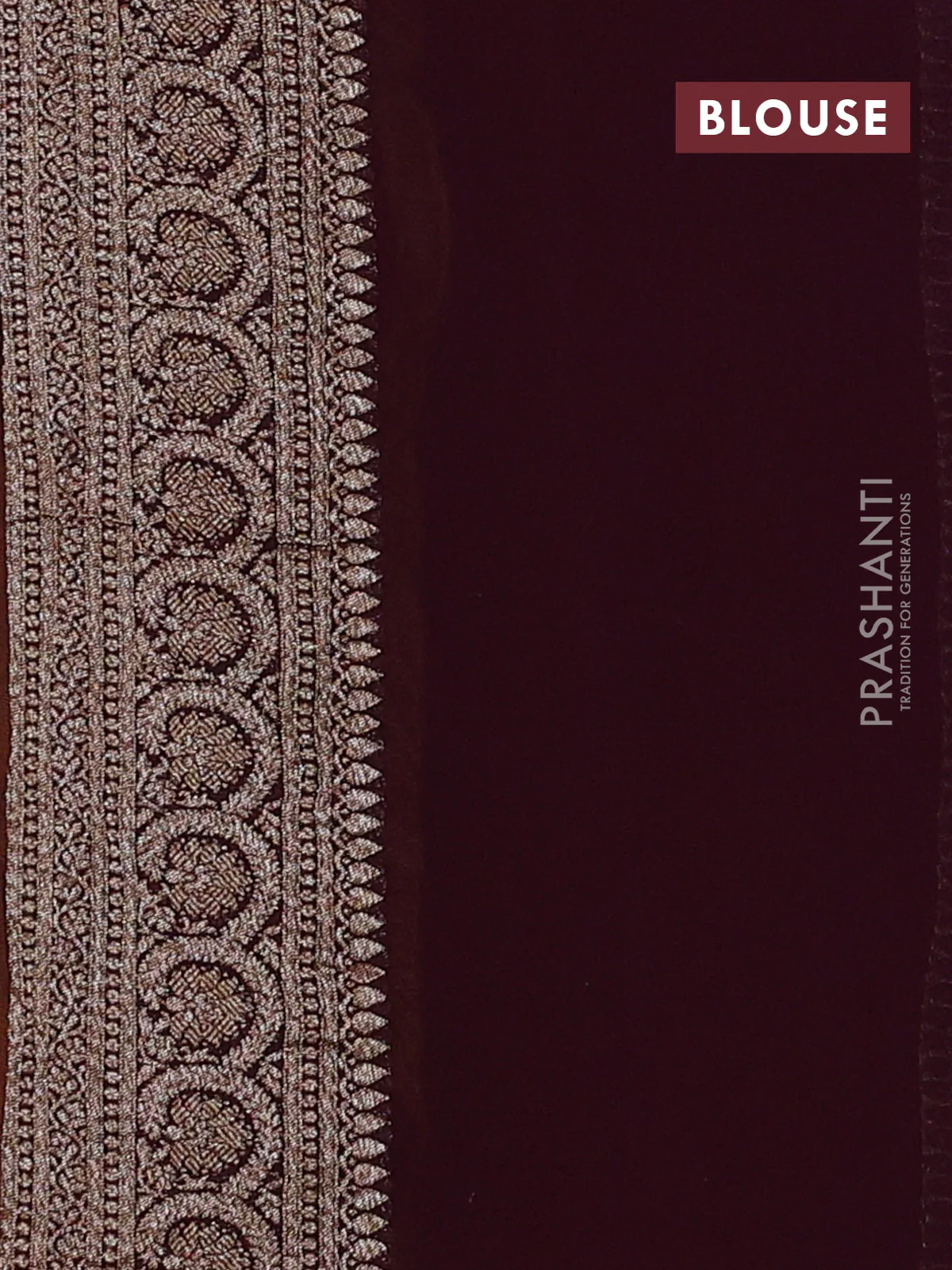 Banarasi georgette saree mustard yelllow and wine shade with allover thread & zari woven leheriya pattern and woven border - Image 4
