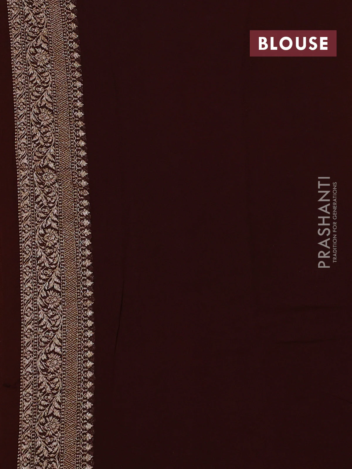Banarasi georgette saree mustard yellow and brown with allover thread & zari woven buttas and woven border - Image 4