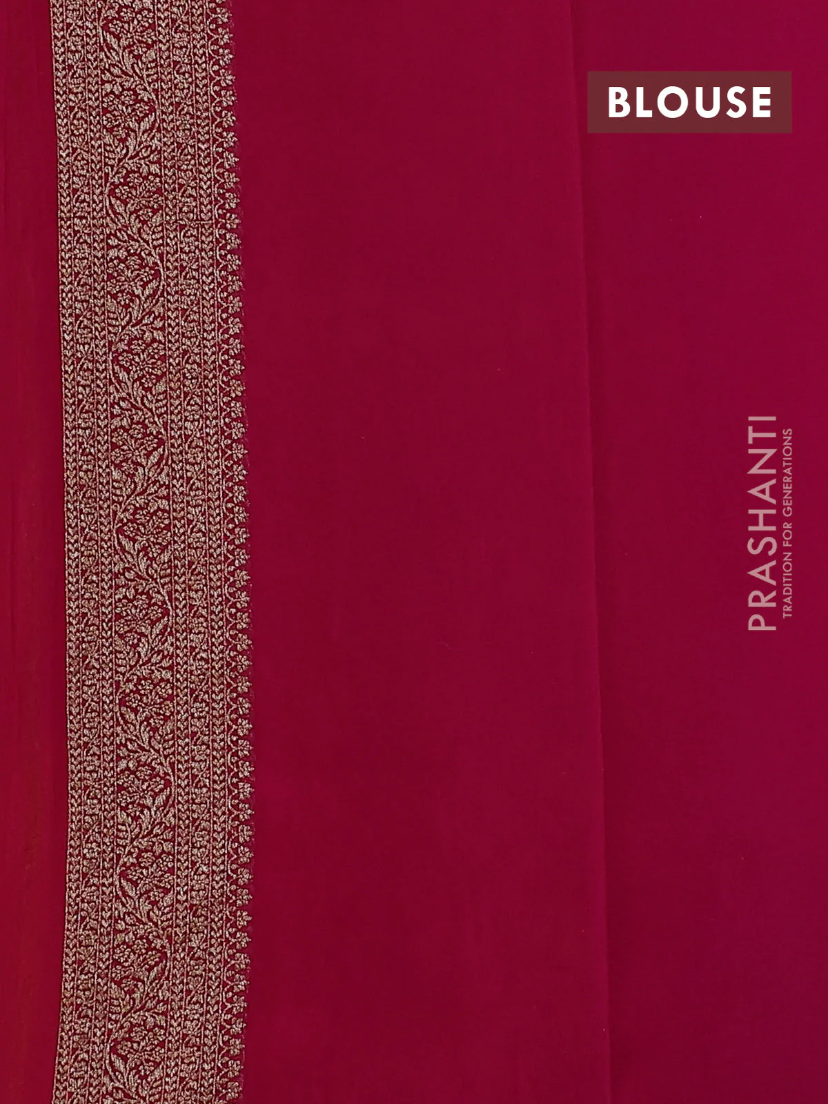 Banarasi georgette saree mustard yellow and pink with allover thread & zari weaves and woven border - Image 3