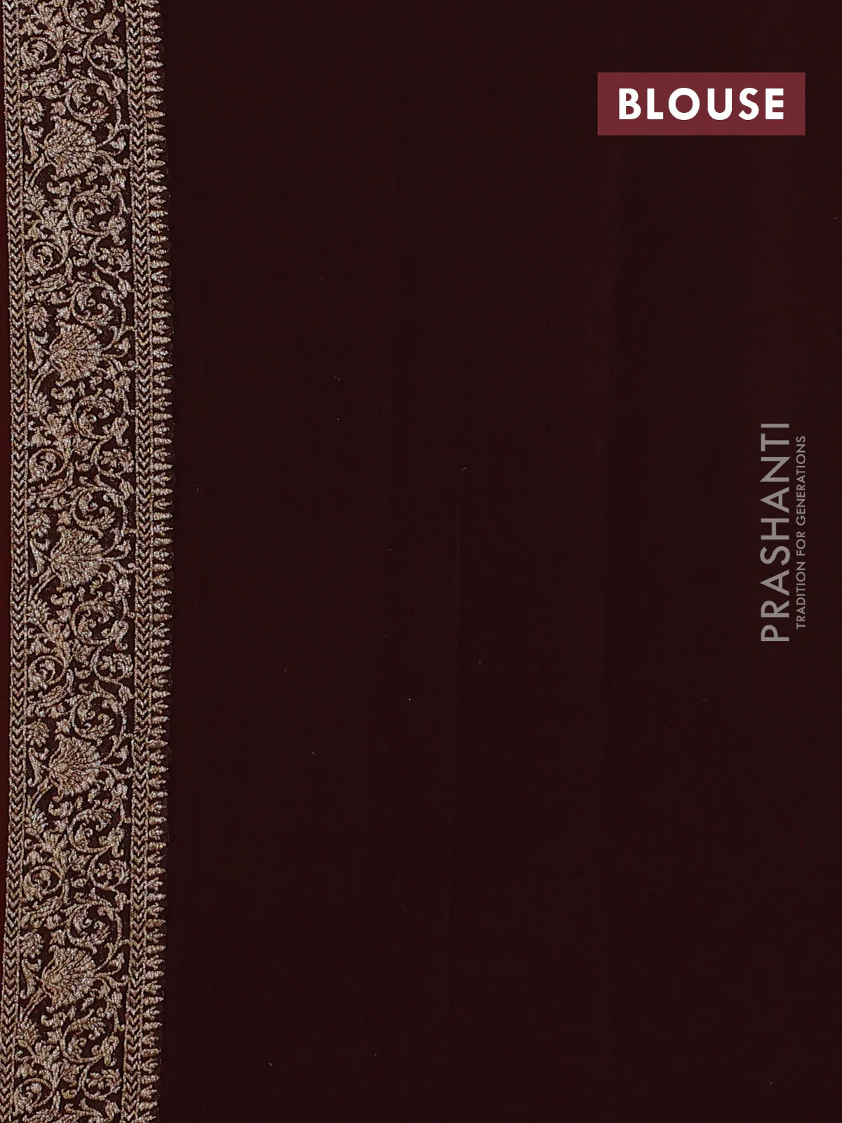 Banarasi georgette saree orange and brown with allover thread & zari woven buttas and woven border - Image 4