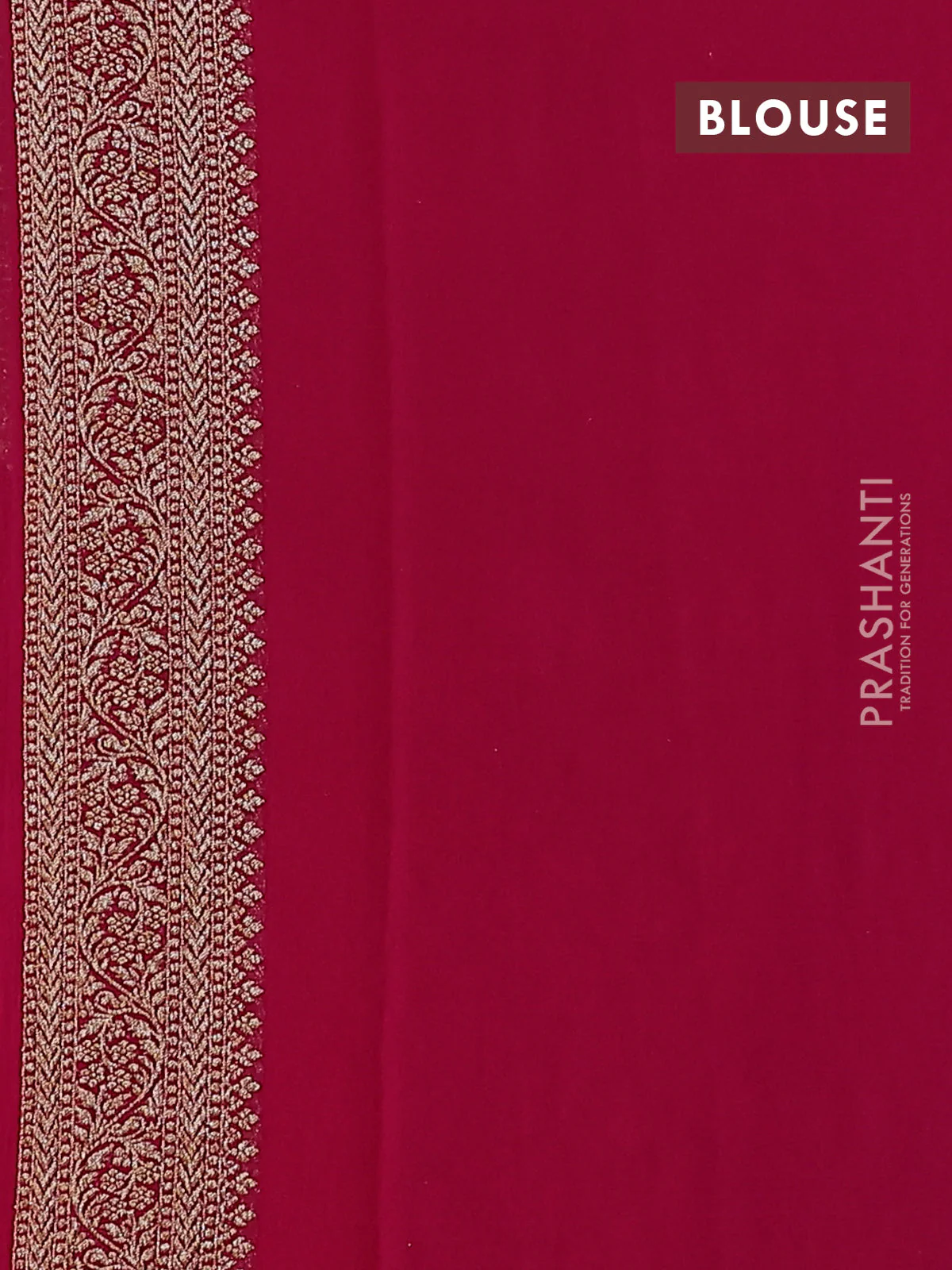 Banarasi georgette saree orange and pink with allover thread & zari weaves and woven border - Image 3
