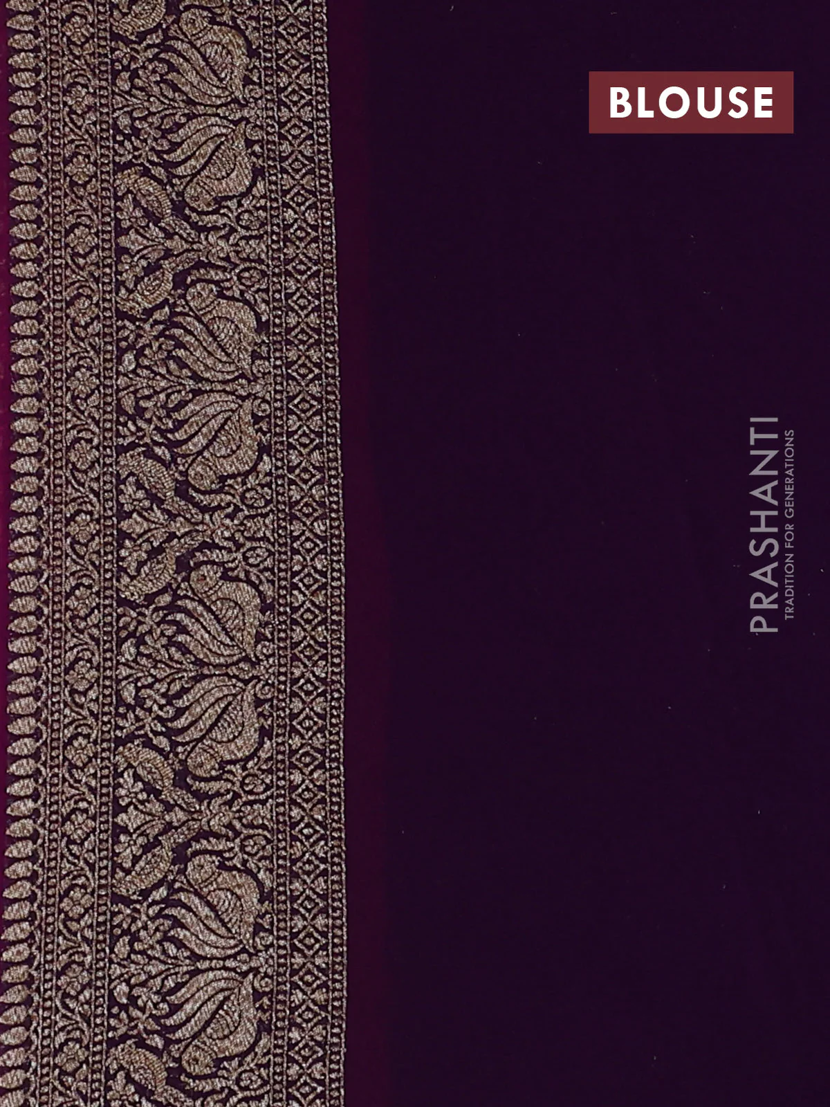 Banarasi georgette saree pink and purple with allover thread & zari woven buttas and long woven border - Image 4