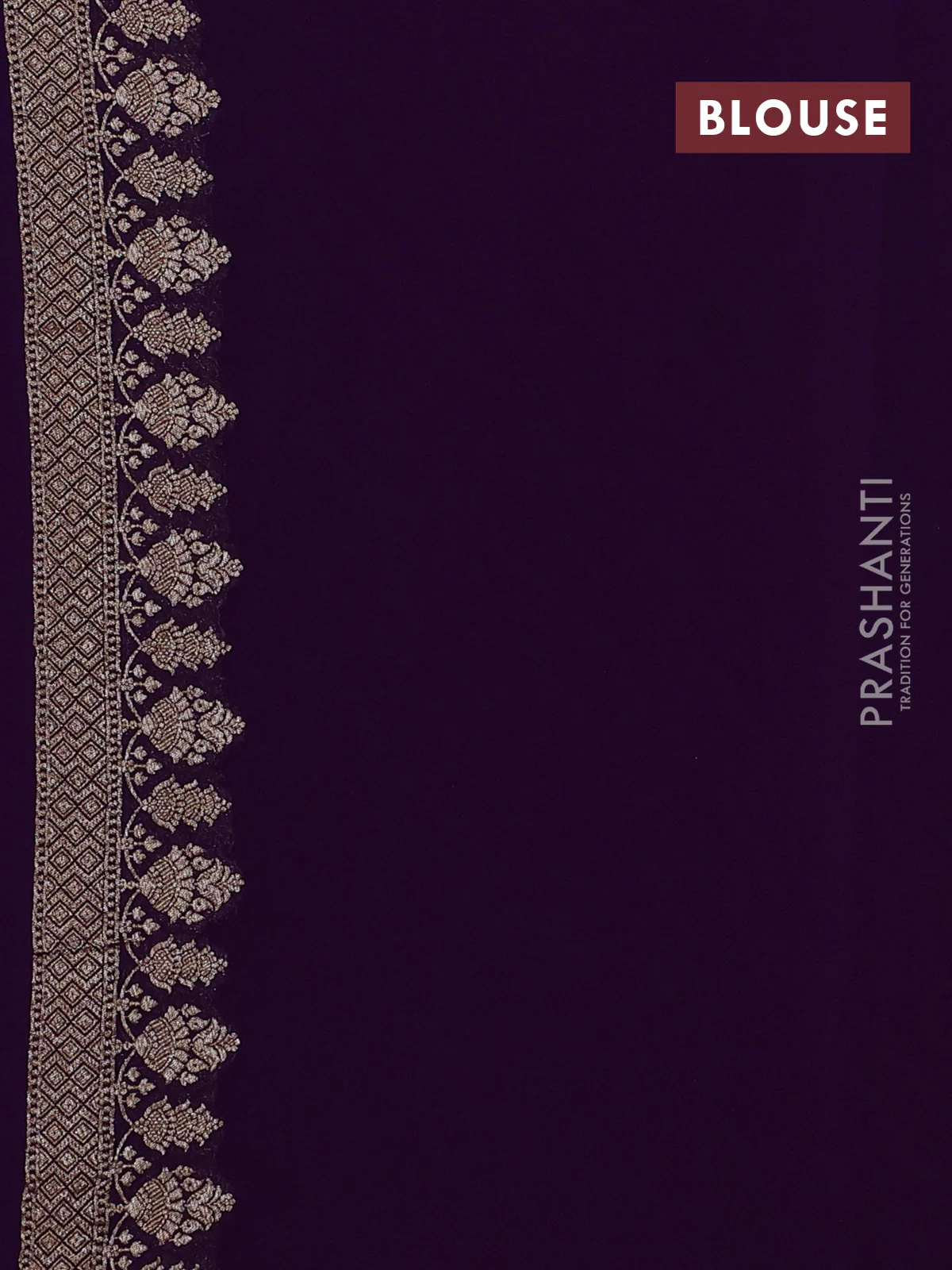 Banarasi georgette saree pink and purple with allover thread & zari woven leheriya pattern and woven border - Image 4