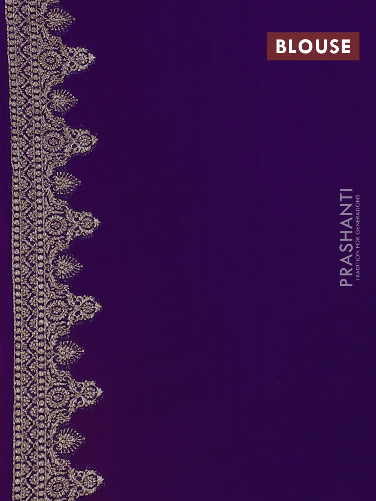 Banarasi georgette saree pink and violet with allover thread & zari woven buttas and woven border - Image 4