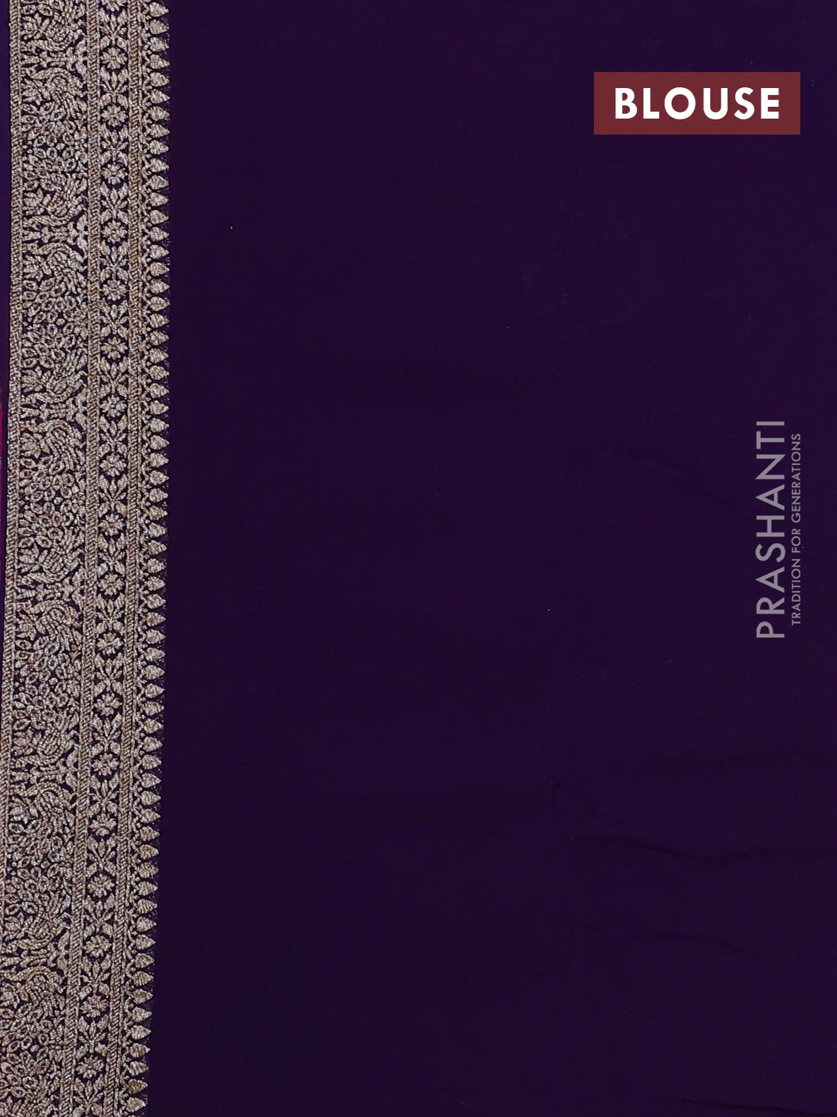 Banarasi georgette saree pink and violet with allover thread & zari woven buttas and woven border - Image 4