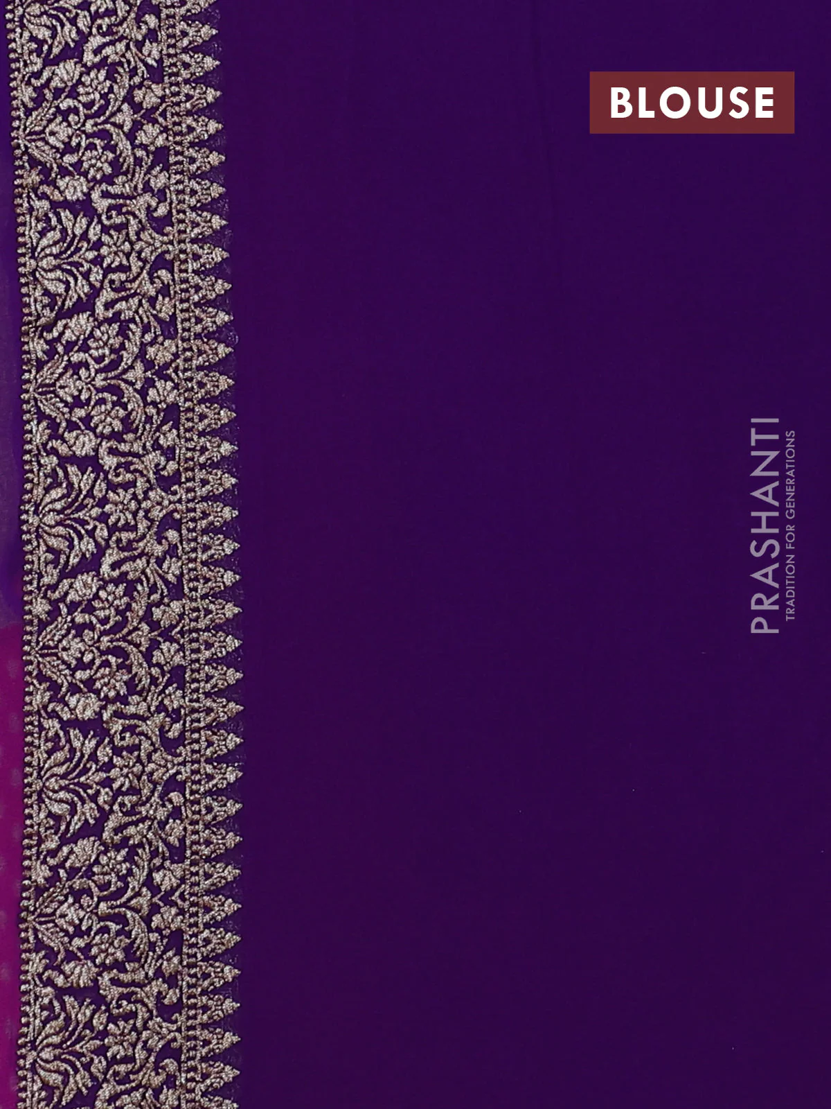 Banarasi georgette saree pink and violet with allover thread & zari woven leheriya pattern and woven border - Image 4
