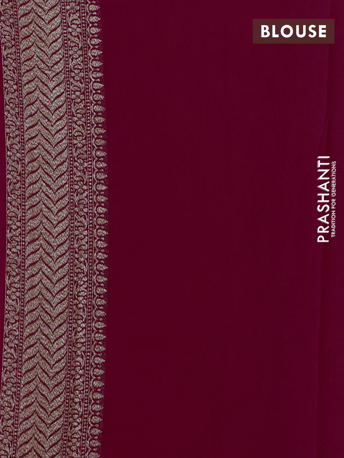 Banarasi georgette saree pink with allover geometric weaves and woven border - Image 3