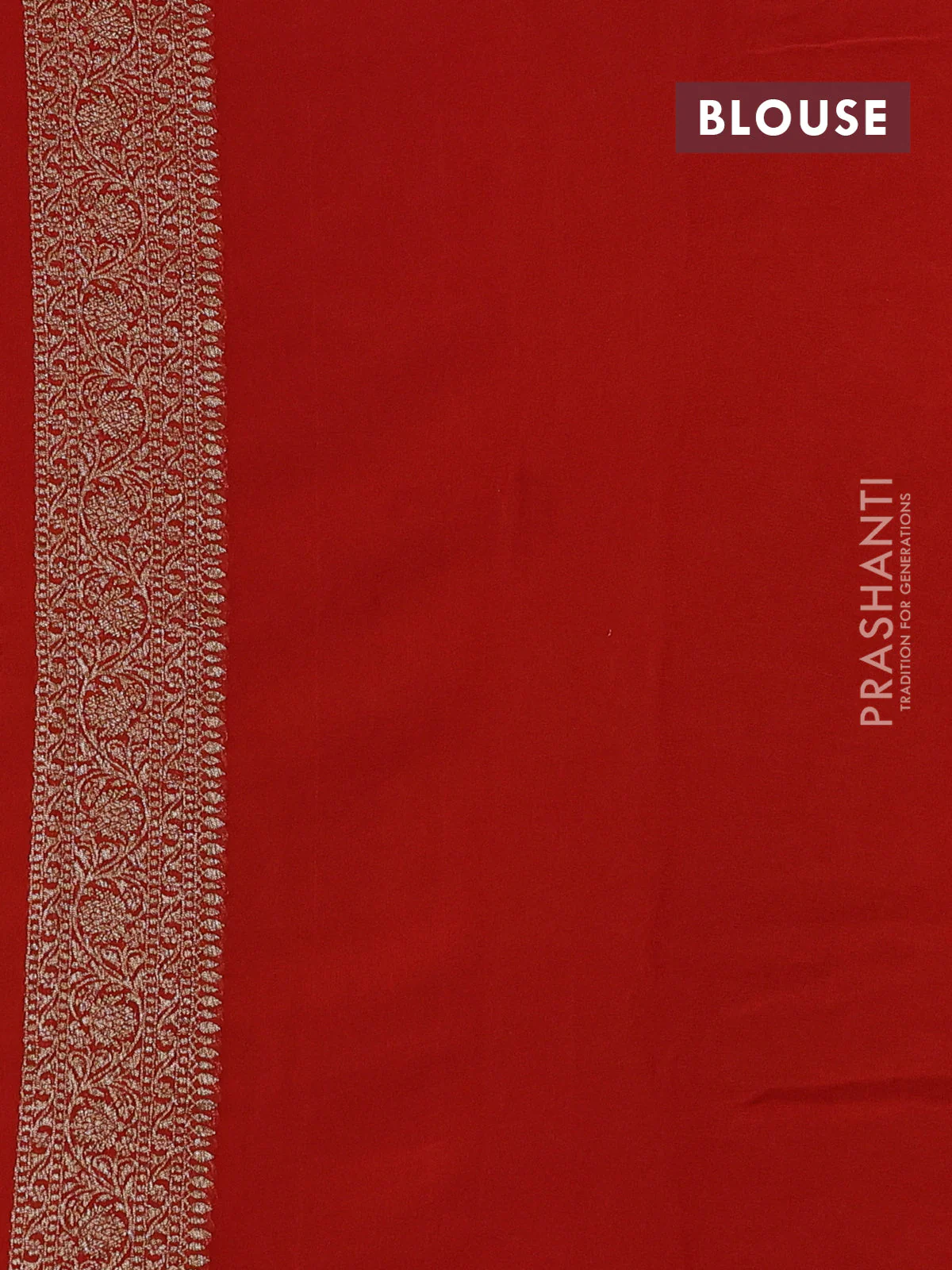 Banarasi georgette saree purple and orange with allover thread & zari weaves and woven border - Image 4