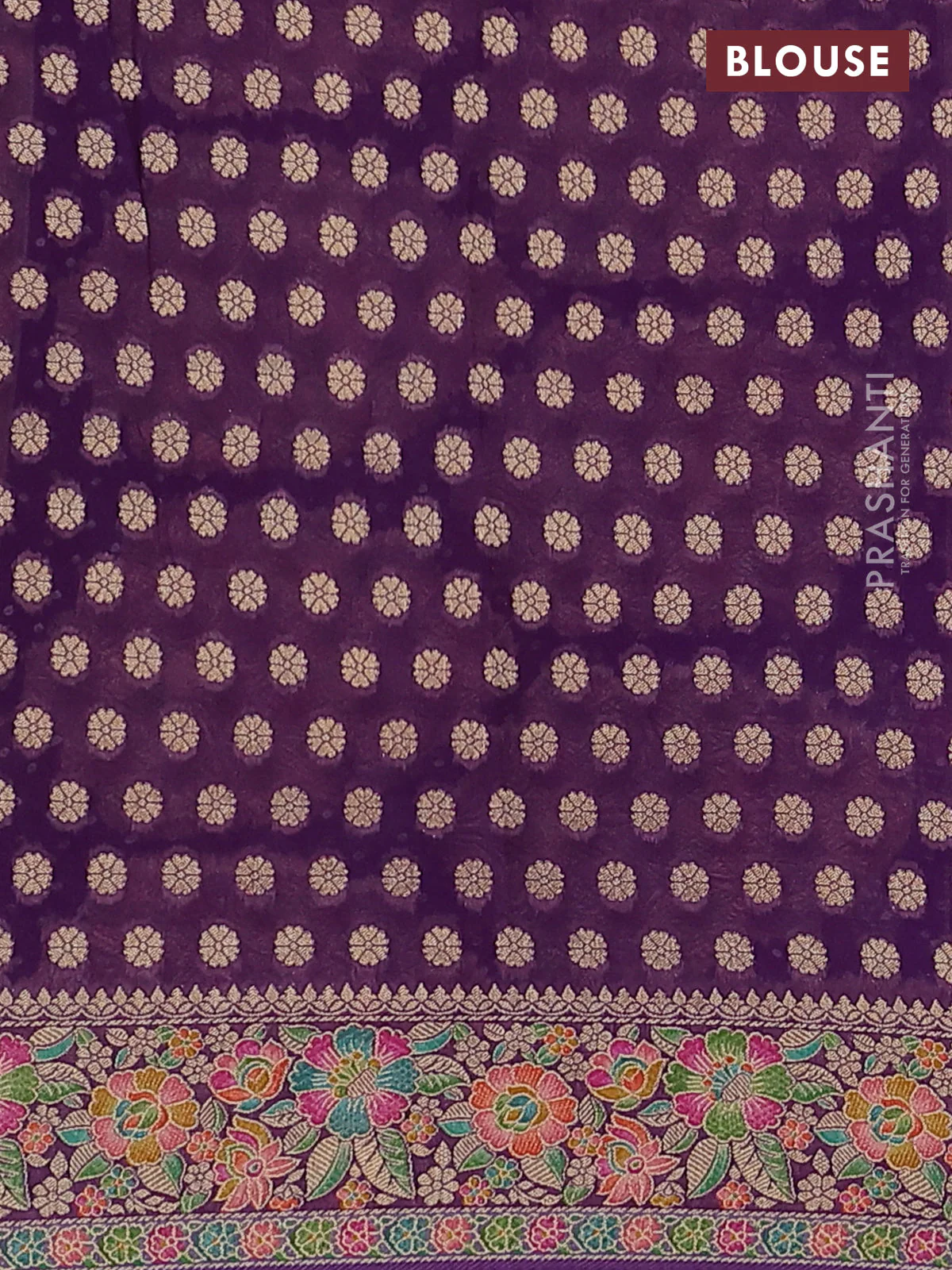 Banarasi georgette saree purple with bandhani prints & mina weaves - Image 3