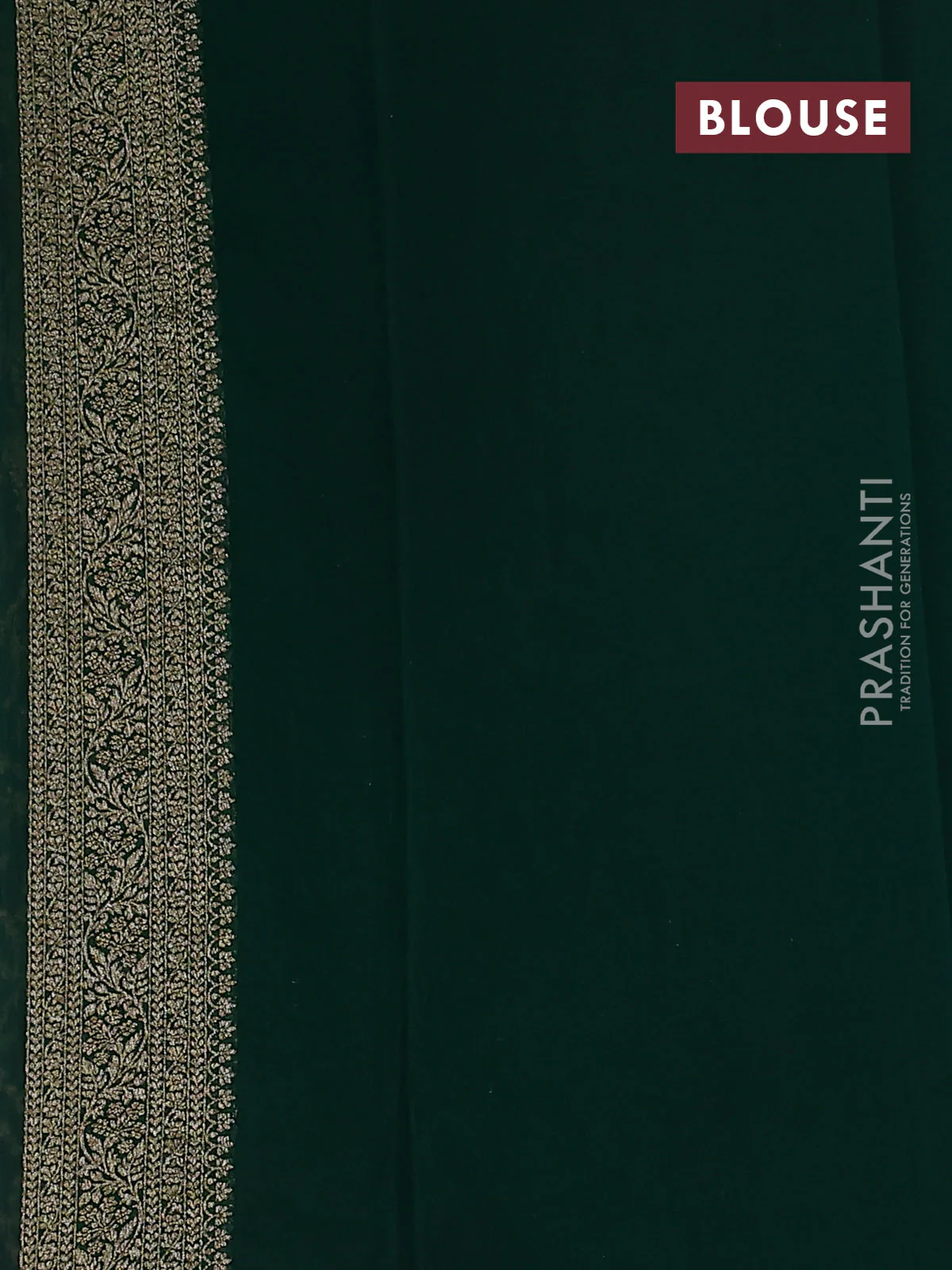 Banarasi georgette saree wine shade and green with allover thread & zari weaves and woven border - Image 3