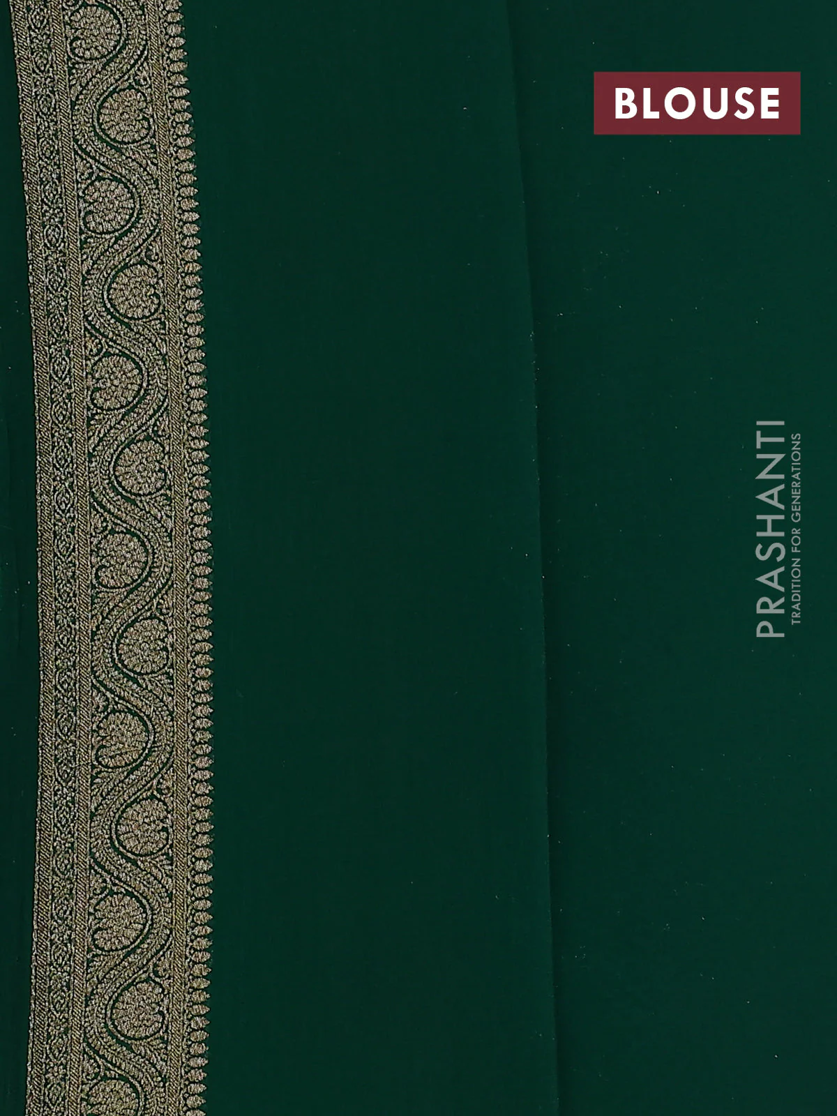 Banarasi georgette saree wine shade and green with allover woven buttas and woven border - Image 3