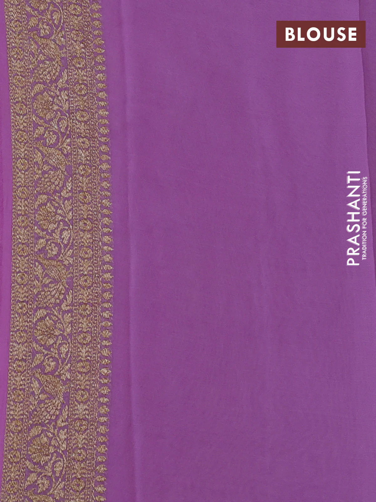 Banarasi georgette saree wine shade and lavender with allover thread & zari weaves and woven border - Image 3