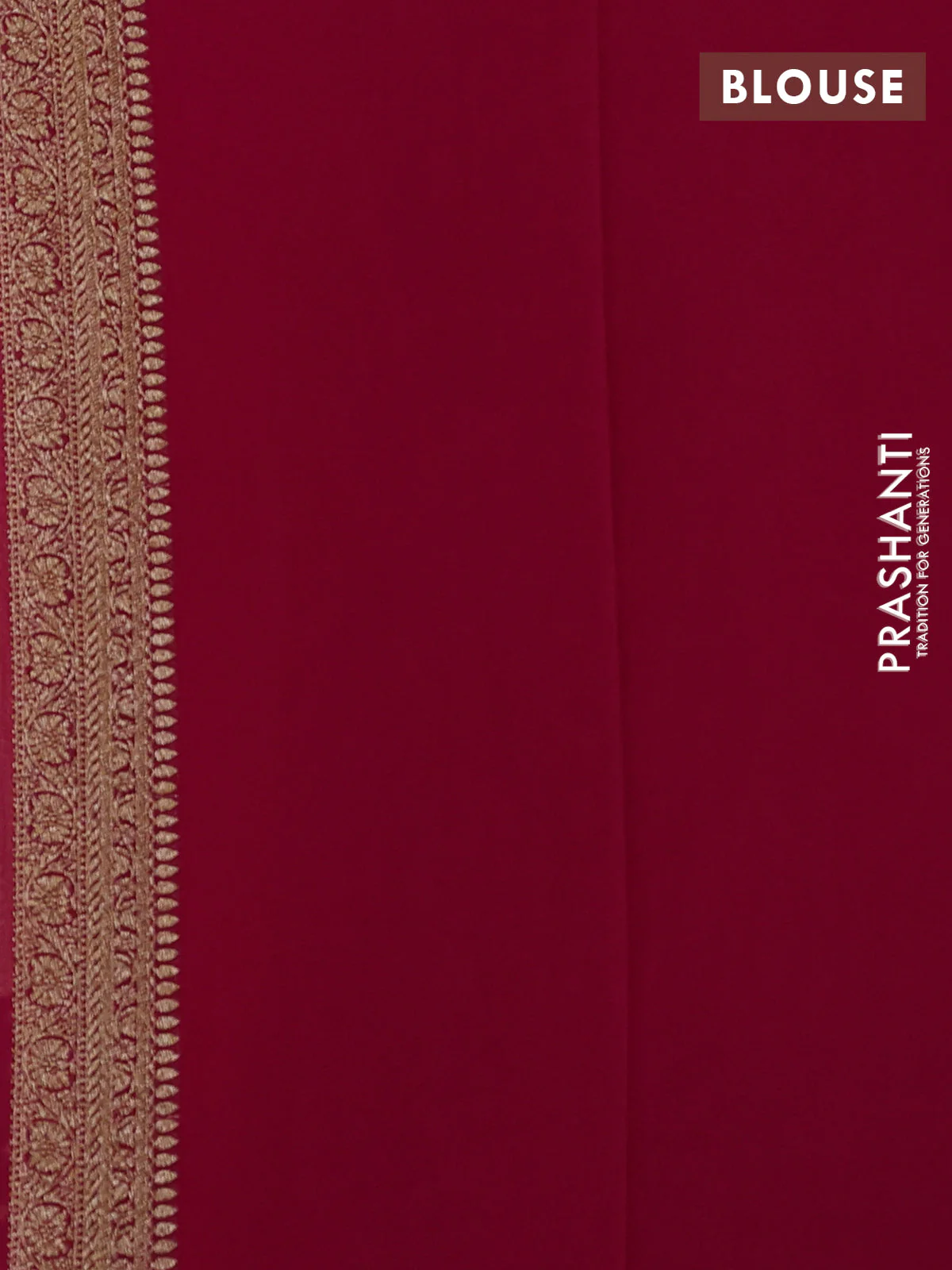 Banarasi georgette saree wine shade and pink with allover woven buttas and woven border - Image 3