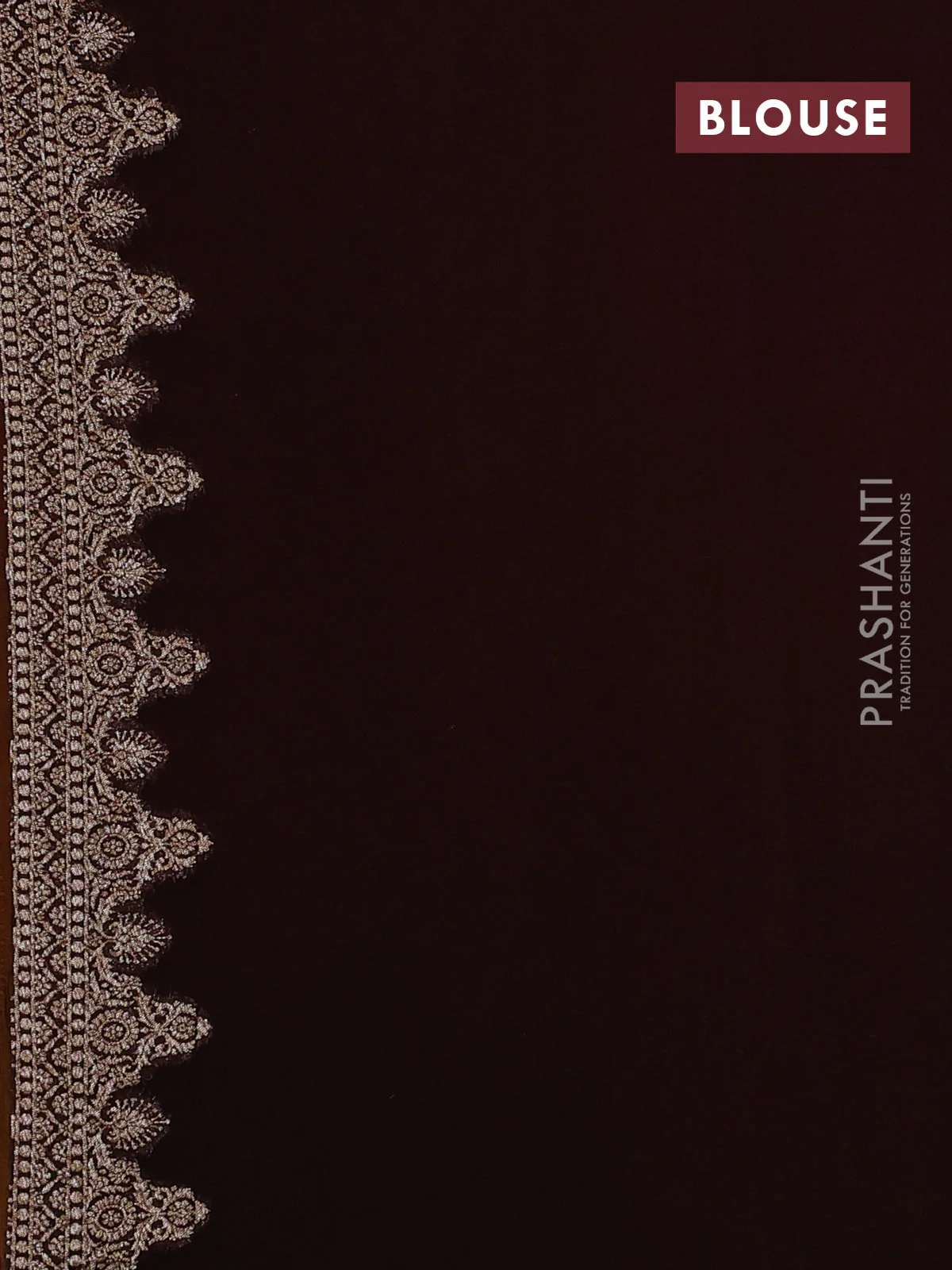 Banarasi georgette saree yellow and brown with allover thread & zari woven buttas and woven border - Image 4