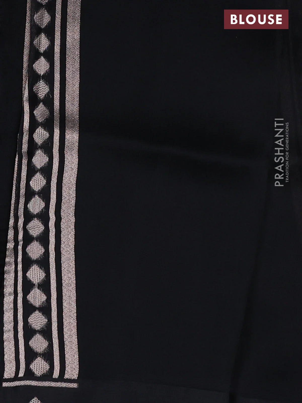 Banarasi katan silk saree black with allover zari woven brocade weaves and zari woven butta border - Image 3