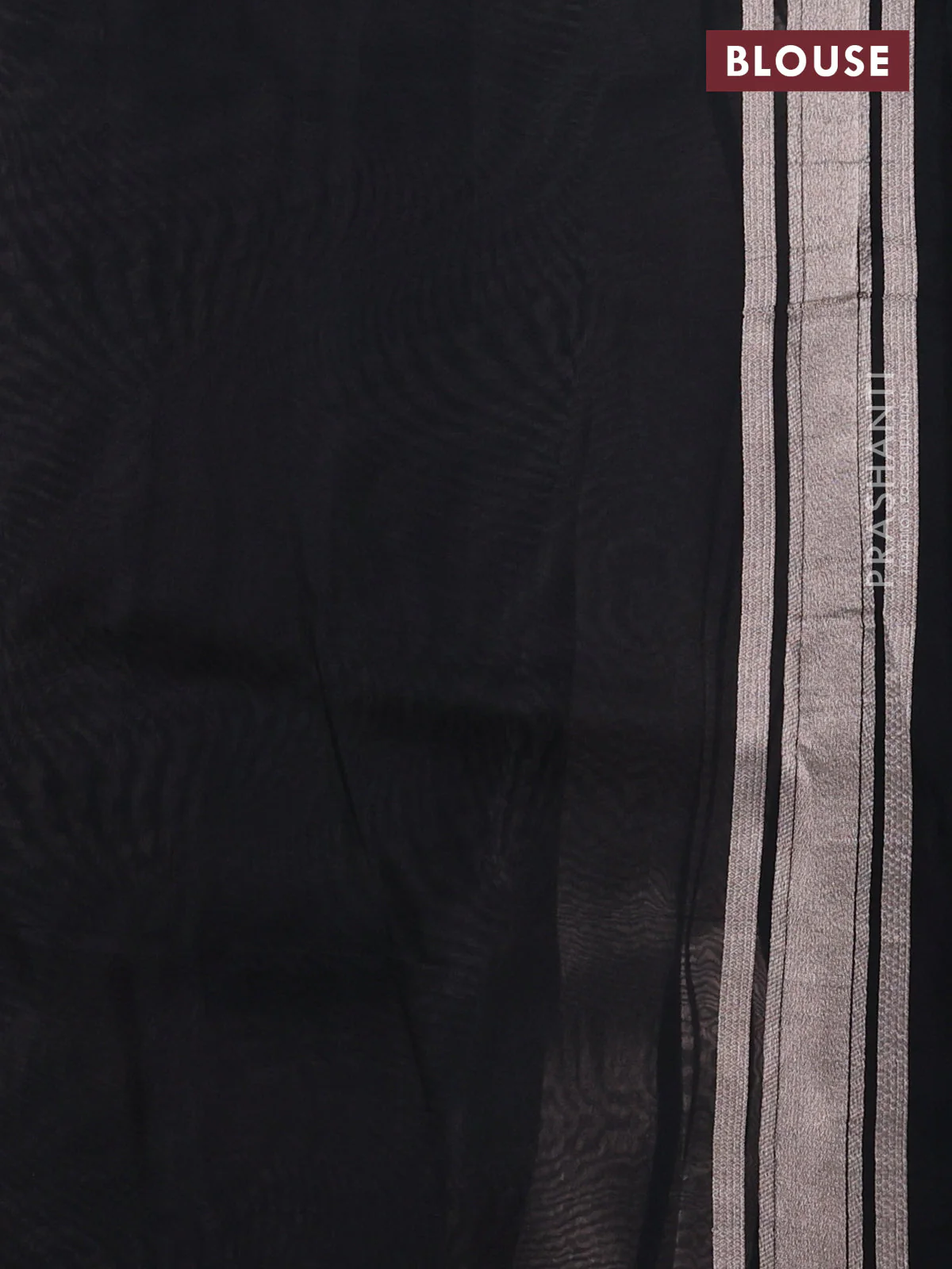 Banarasi katan silk saree black with allover zari woven brocade weaves and zari woven butta border - Image 3