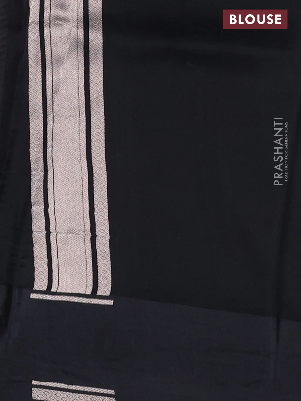 Banarasi katan silk saree black with allover zari woven brocade weaves and zari woven butta border - Image 3