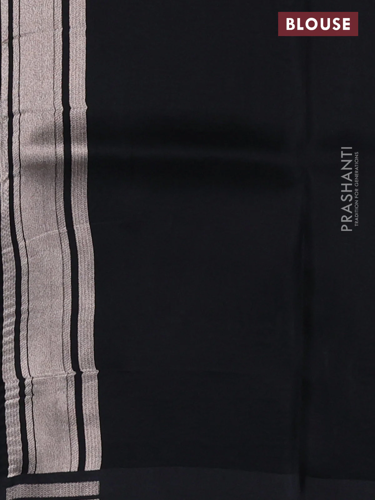 Banarasi katan silk saree black with allover zari woven brocade weaves and zari woven butta border - Image 3